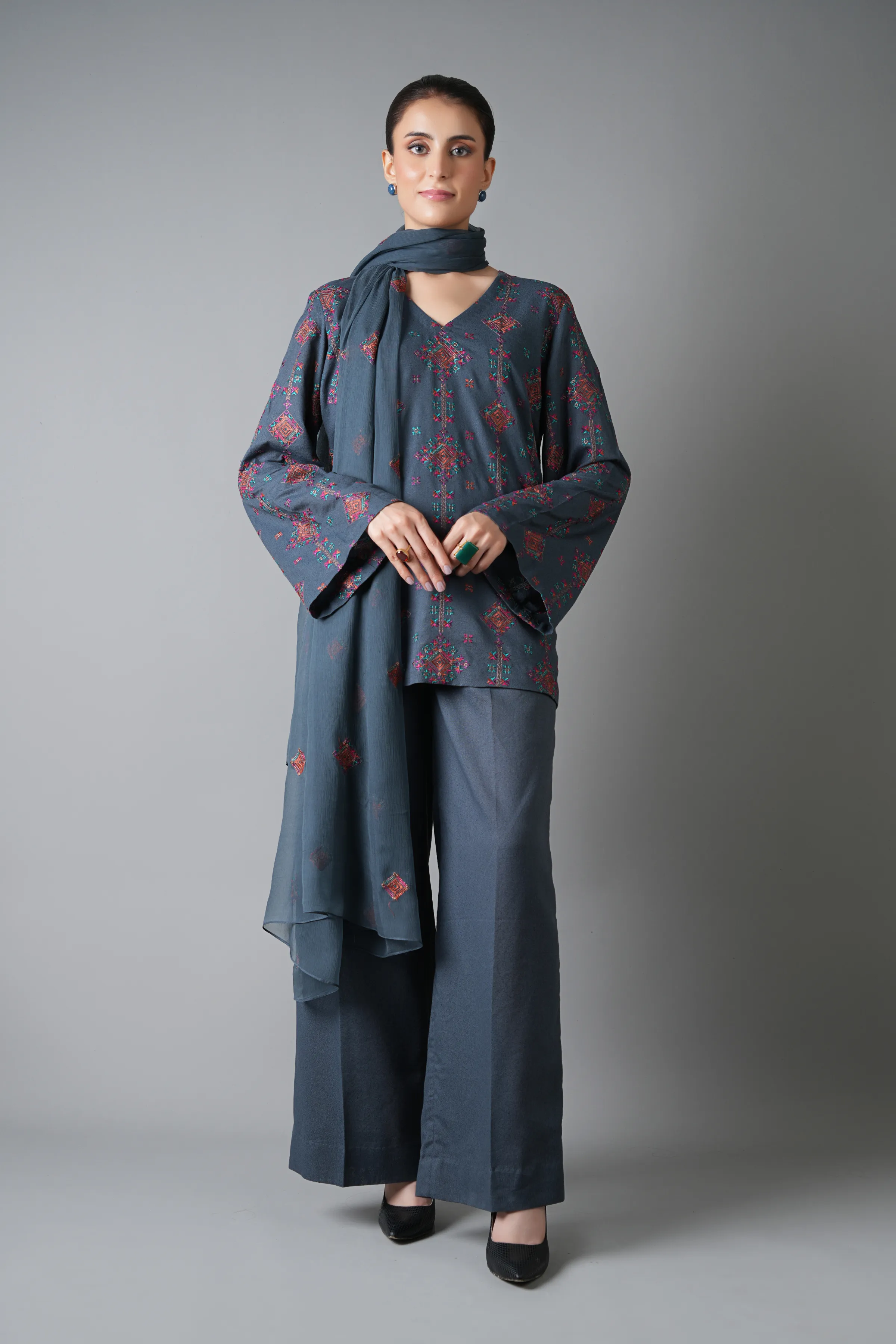 Bareeze Geometric Bloom Winter Casual Collection 2025