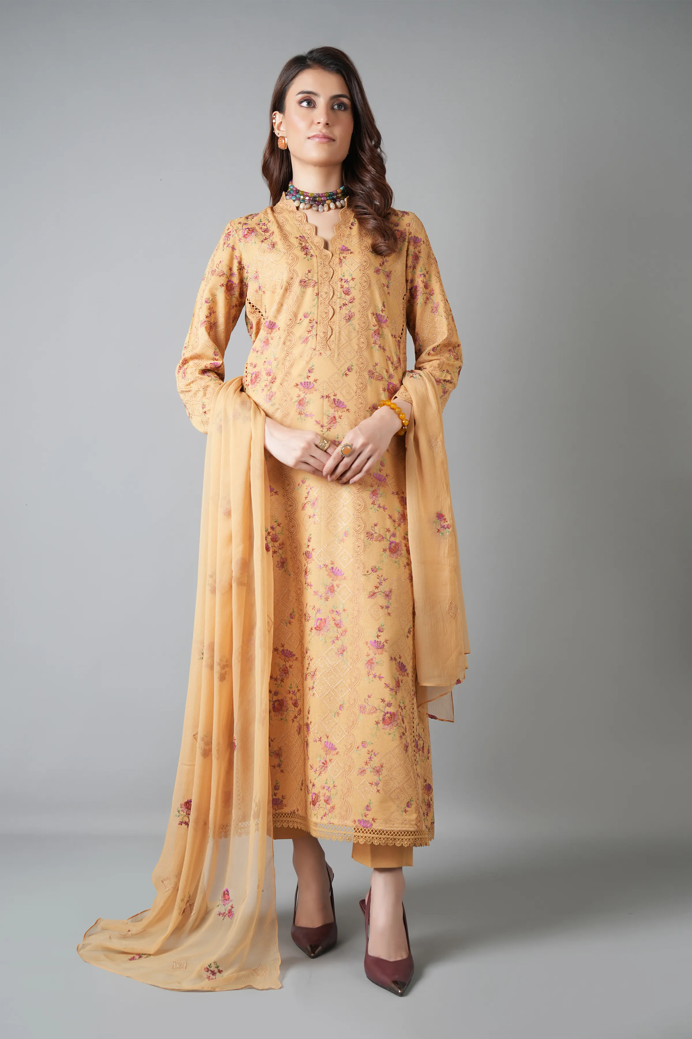 Bareeze Meadow Bloom-01-Beige Winter Casual Collection 2025