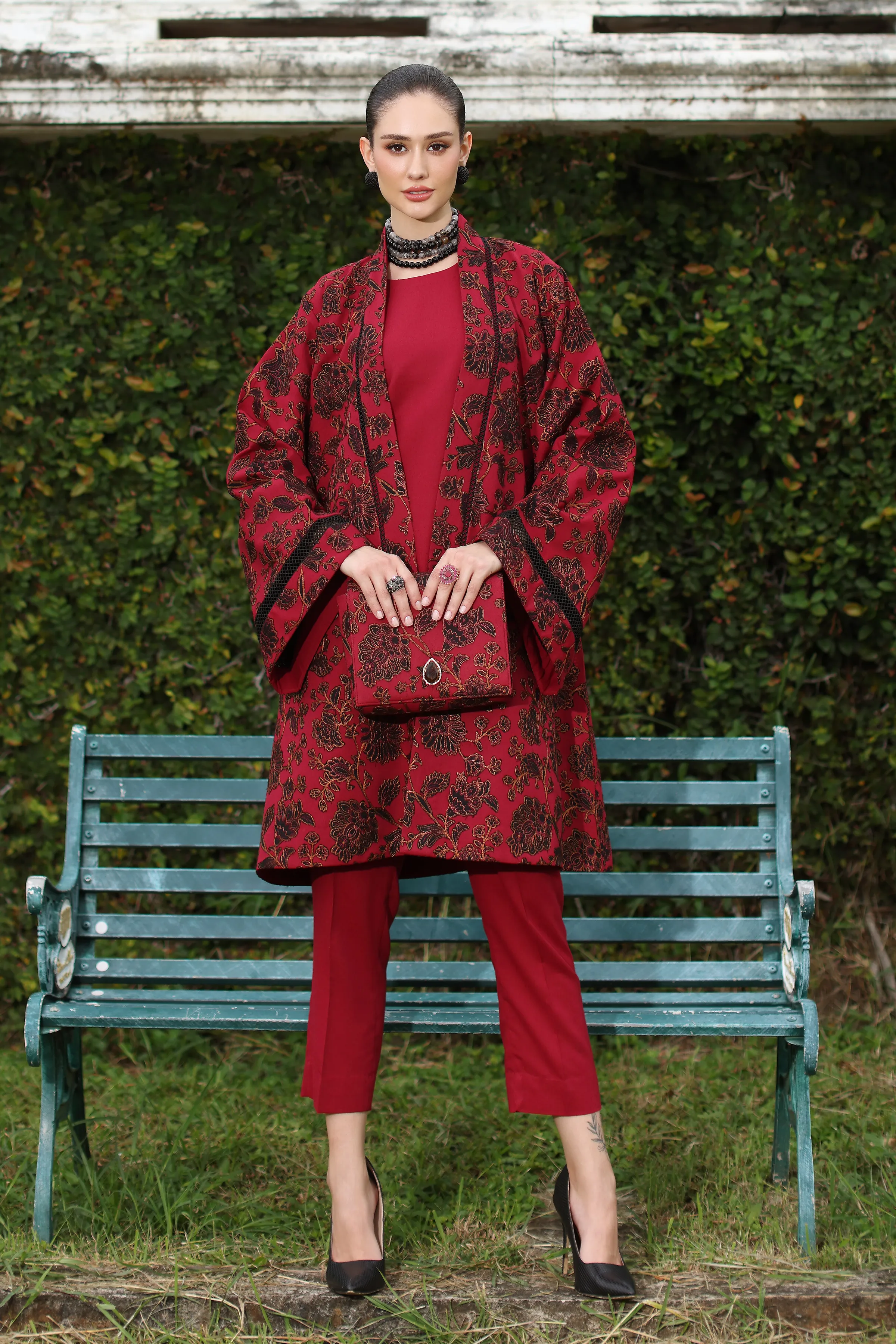 Bareeze Rose Rouge-Mahroon Winter Casual Collection 2025