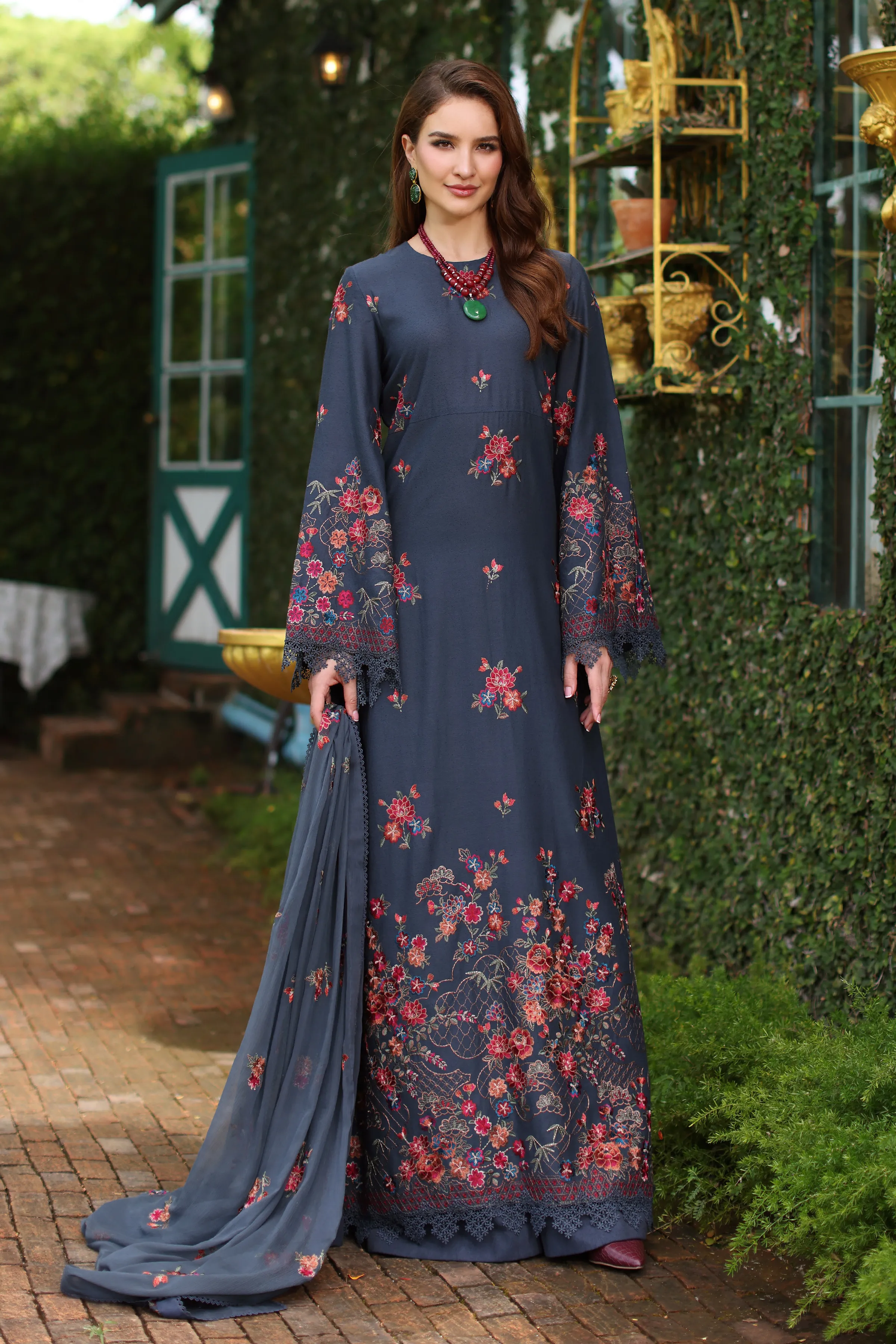 Bareeze Yukata-Charcoal Winter Casual Collection 2025
