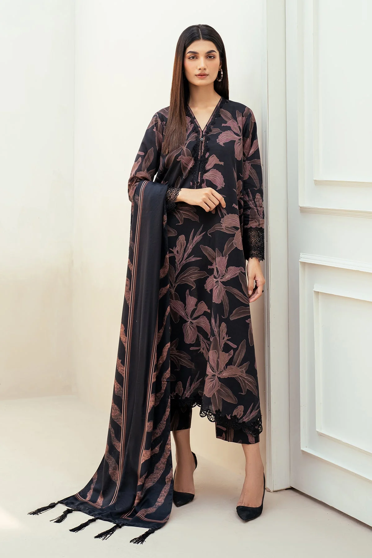 Baroque Digital Printed Khaddar SF-4008 Winter Collection 2024