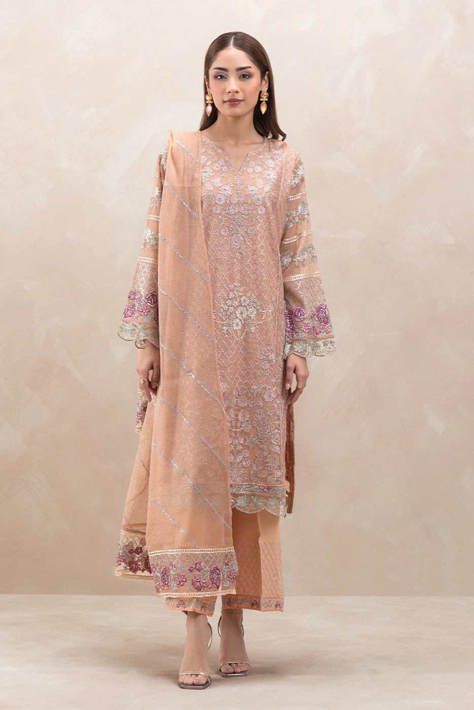 Beechtree BT2240001LP2515-Peach Eid Luxury Pret 2025