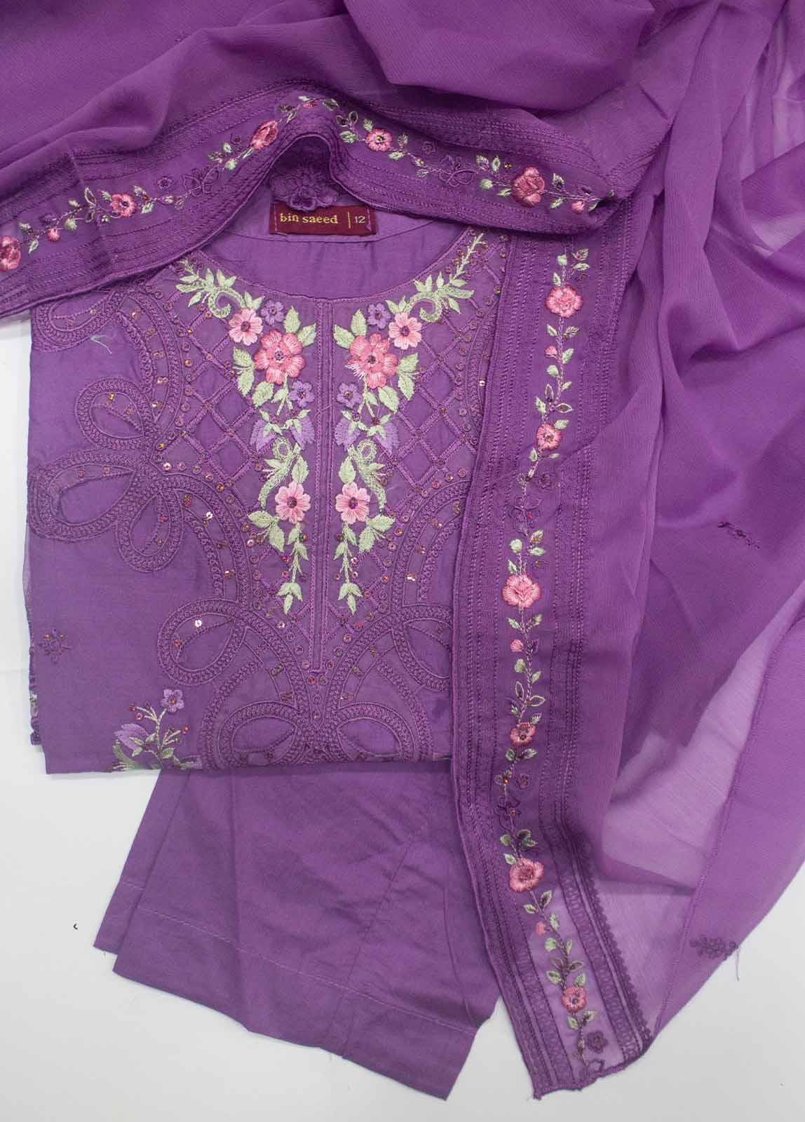 Bin Saeed LF-0147-B Digital Printed Embroidered Suits 2025