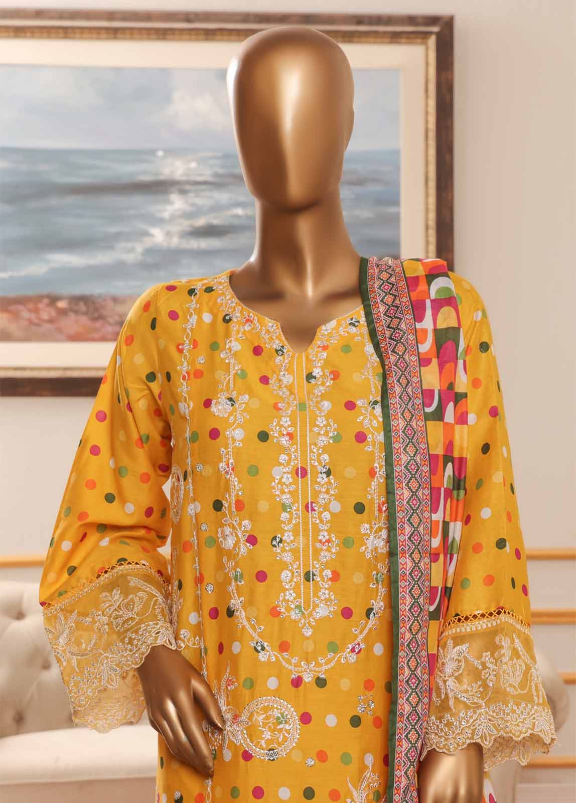 Bin Saeed NSM-0104-EMB-R-64 ChikanKari Luxury Pret 2025