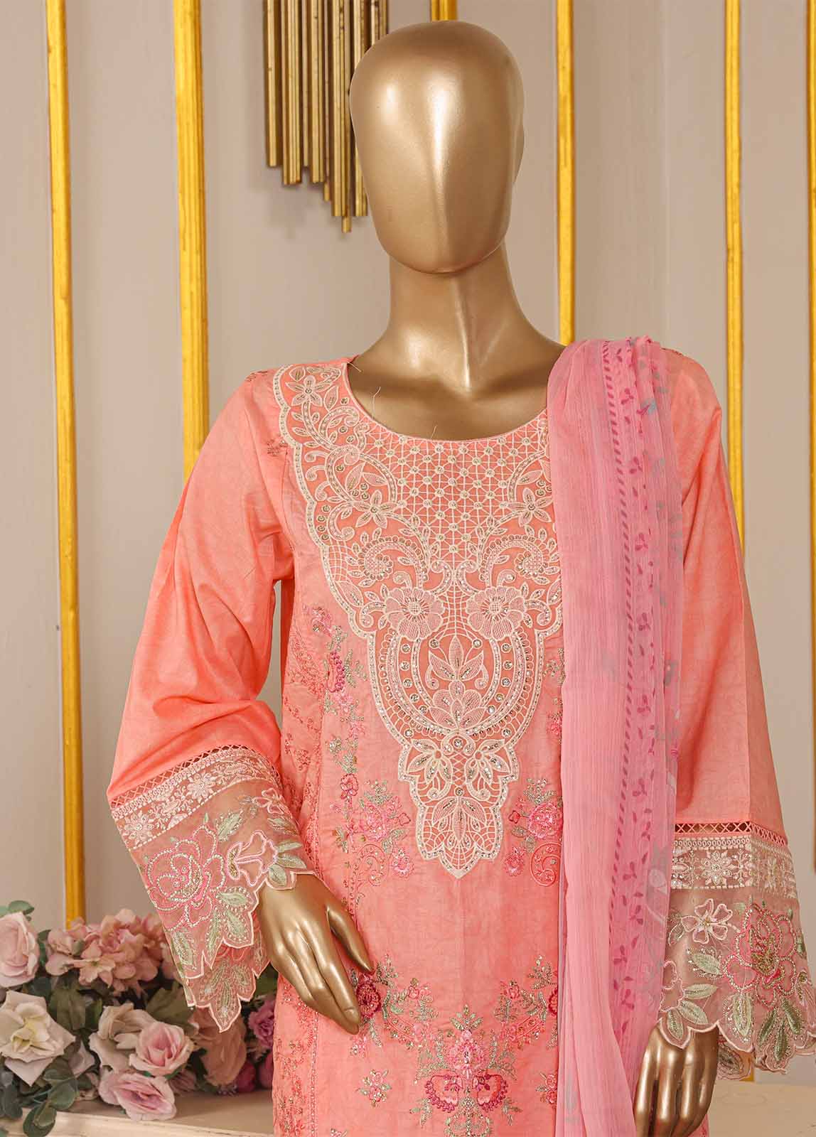 Bin Saeed SM-037-B-DEMB-R-52 Digital Printed Embroidered Suits 2025