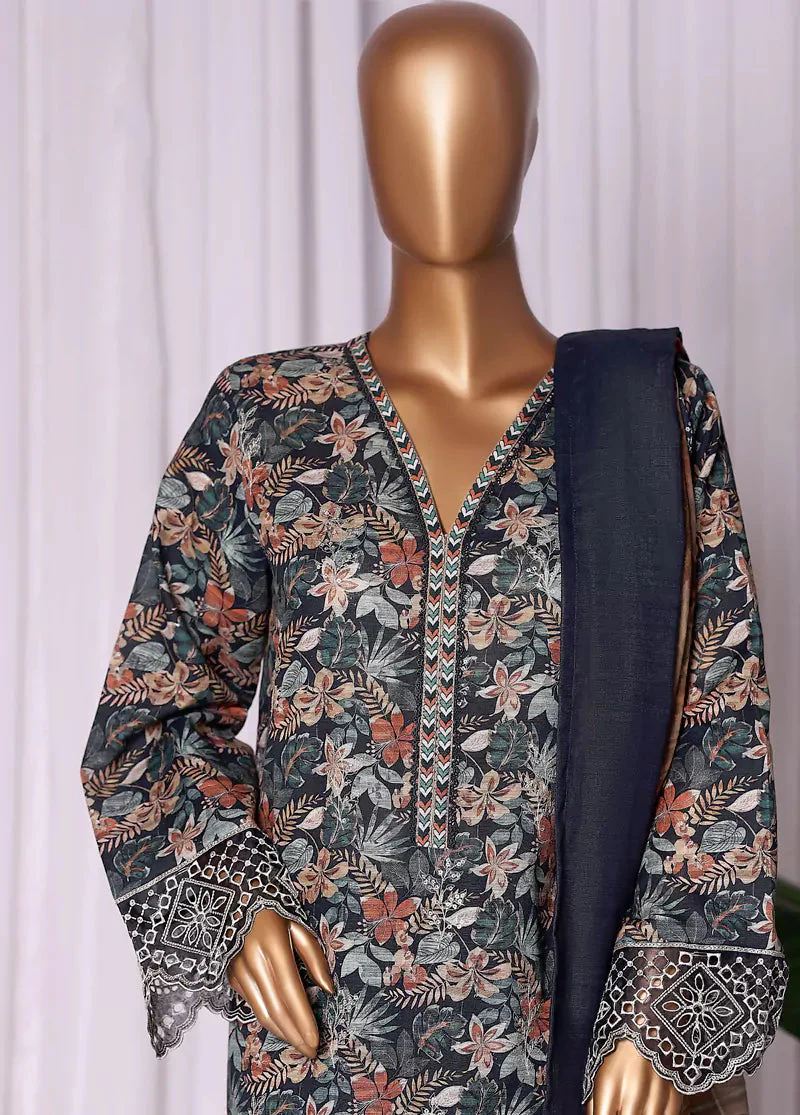 Bin Saeed WK-2524-EMB Winter Khaddar Embroidered Printed 2025