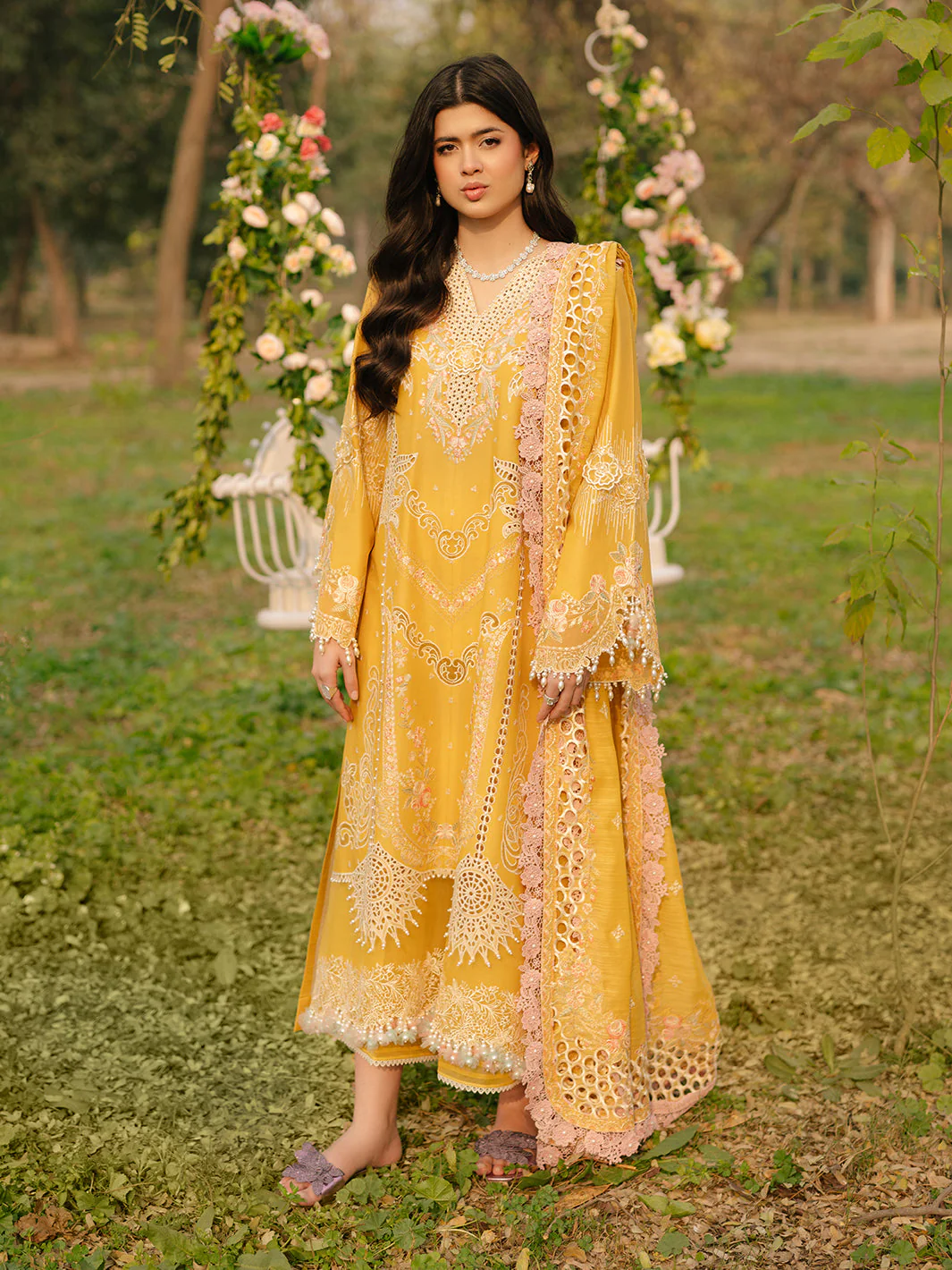 Binilyas 104 A Freesia Embroidered Lawn 2025