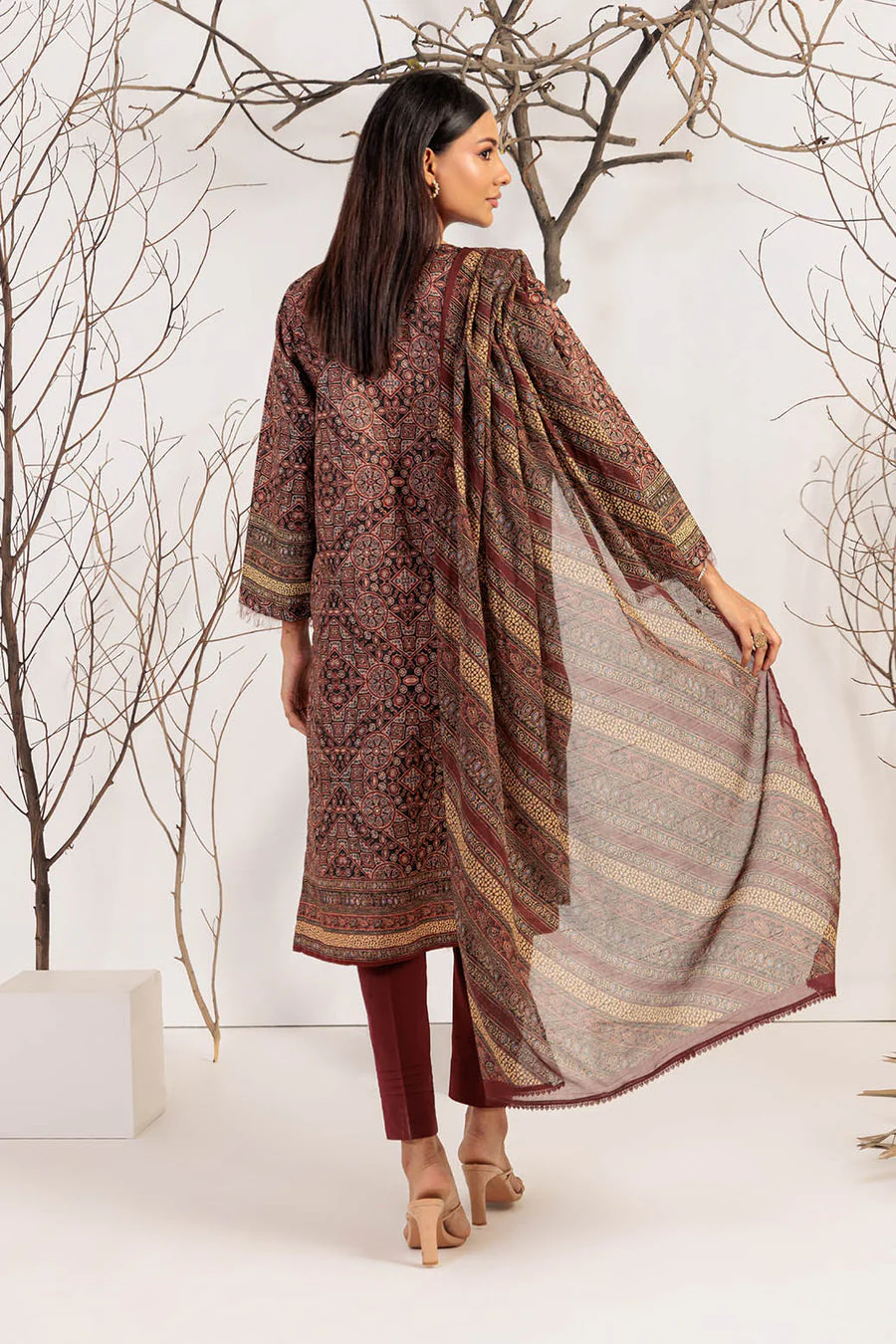 Bonanza Ajrak Kari Pre Cambric Collection 2024