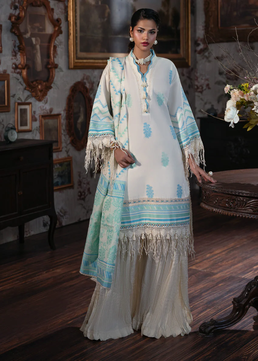 Bonanza Cream-Jacquard-3 Pc (WUS25JD3050) Satrangi Winter Collection 2025