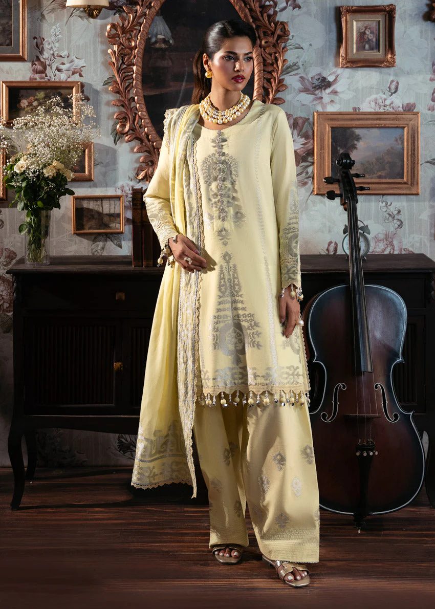 Bonanza L-Yellow-Jacquard-3 Pc (WUS25JD3048) Satrangi Winter Collection 2025