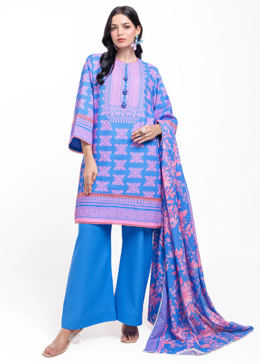 Bonanza Satrangi Block Bloom - 3 Pc WU3PPBW25LI9O59 Winter Collection 2025