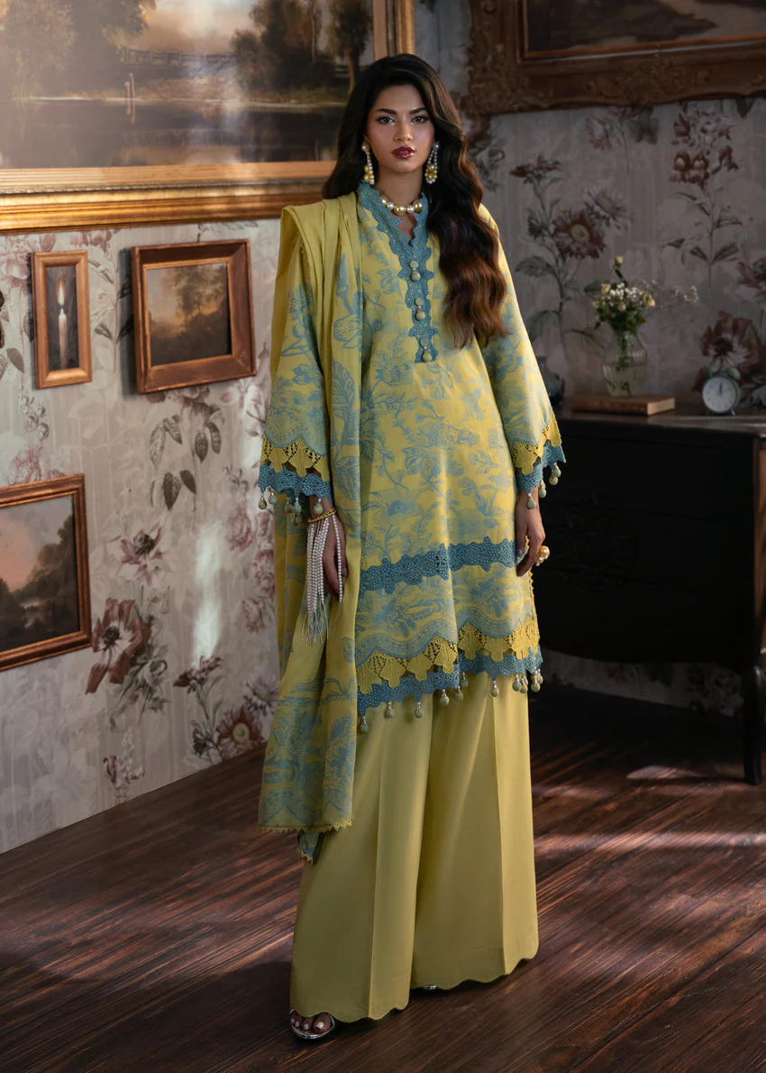 Bonanza Yellow-Jacquard-3 Pc (WUS25JD3057) Satrangi Winter Collection 2025