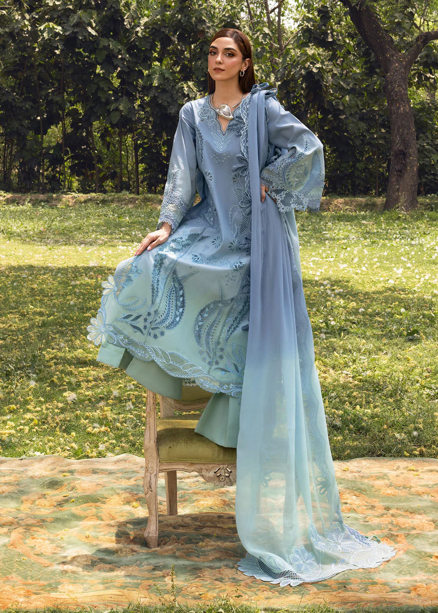 Crimson All Things Ombre - D1 A Tasawar Luxe Lawn 2025 - Image 2