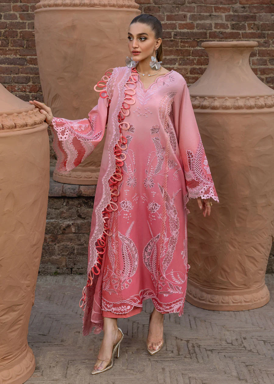 Crimson All Things Ombre - D1B Tasawar Luxe Lawn 2025