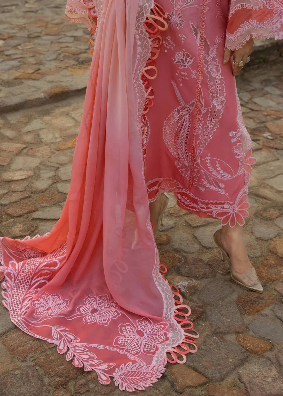 Crimson All Things Ombre - D1B Tasawar Luxe Lawn 2025 - Image 2