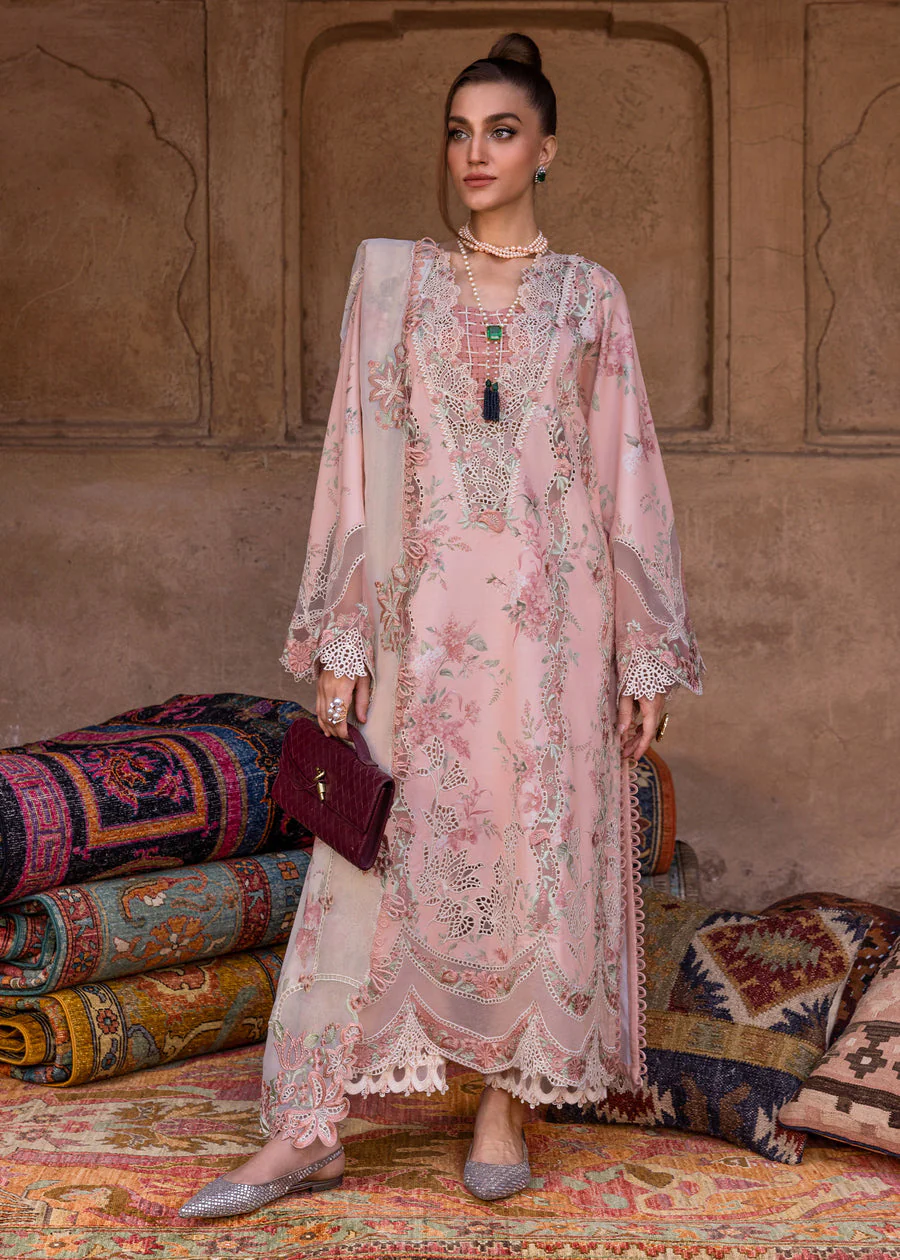 Crimson Lavender Fall - D5A Tasawar Luxe Lawn 2025