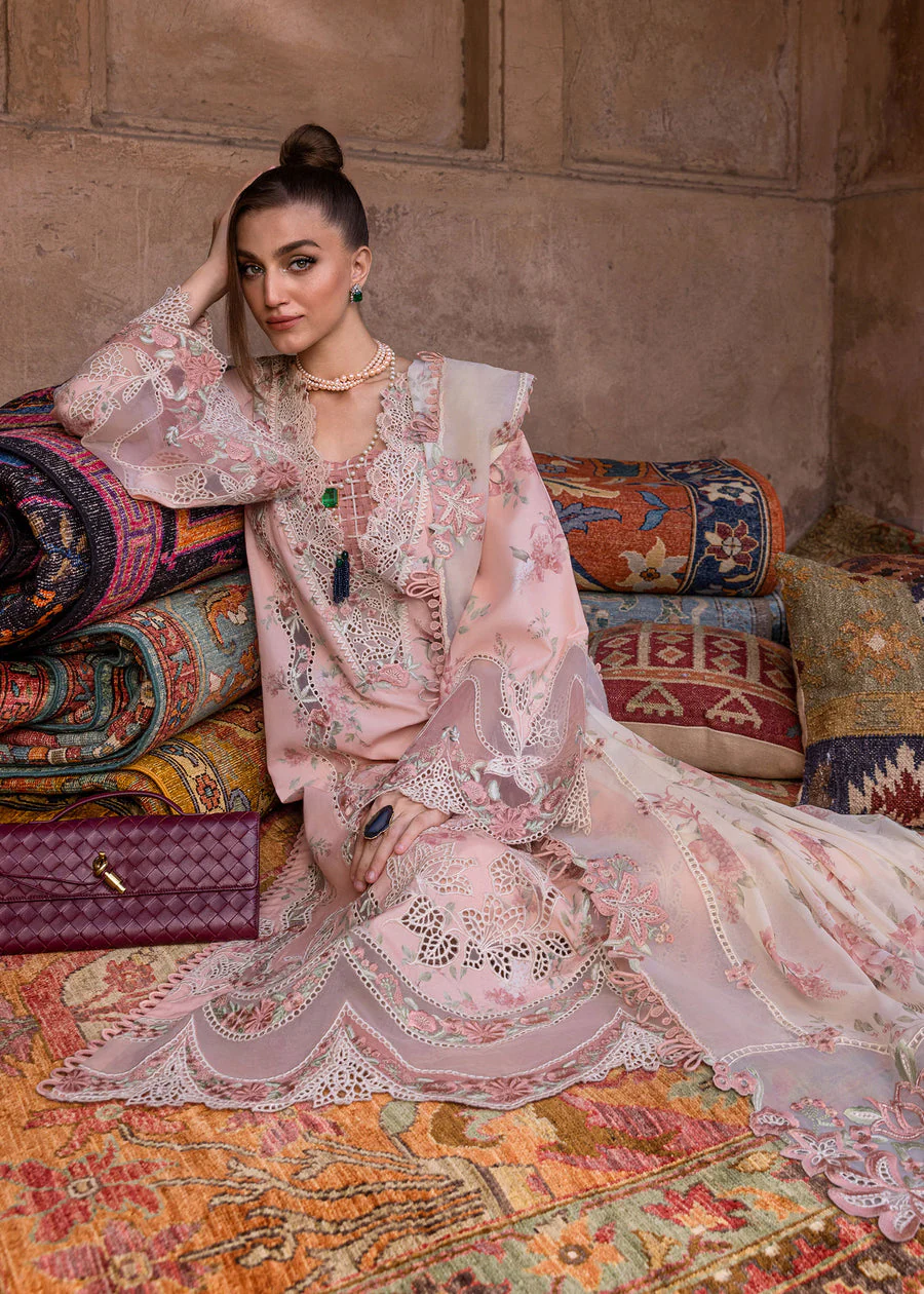 Crimson Lavender Fall - D5A Tasawar Luxe Lawn 2025 - Image 2