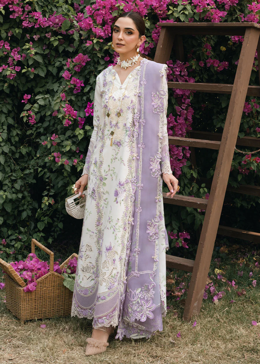 Crimson Lavender Fall - D5B Tasawar Luxe Lawn 2025