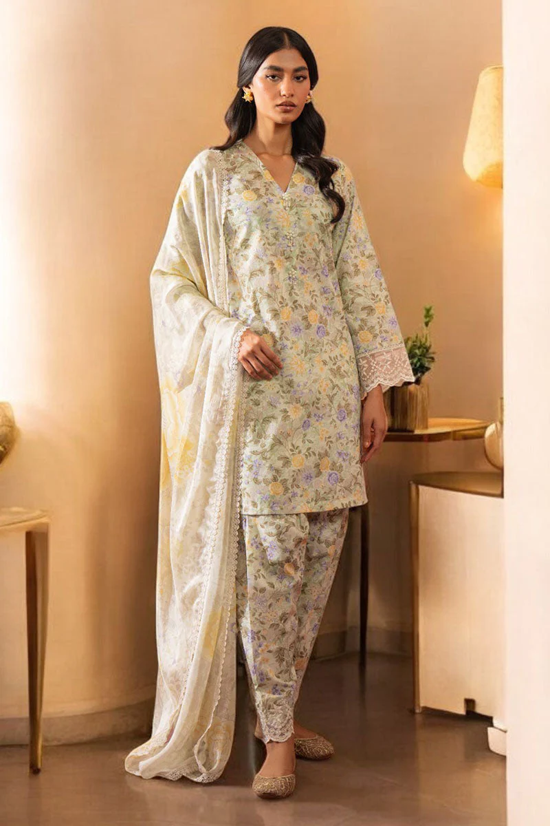 Cross Stitch Aqua Plush Daily Khaddar Linen Collection 2025