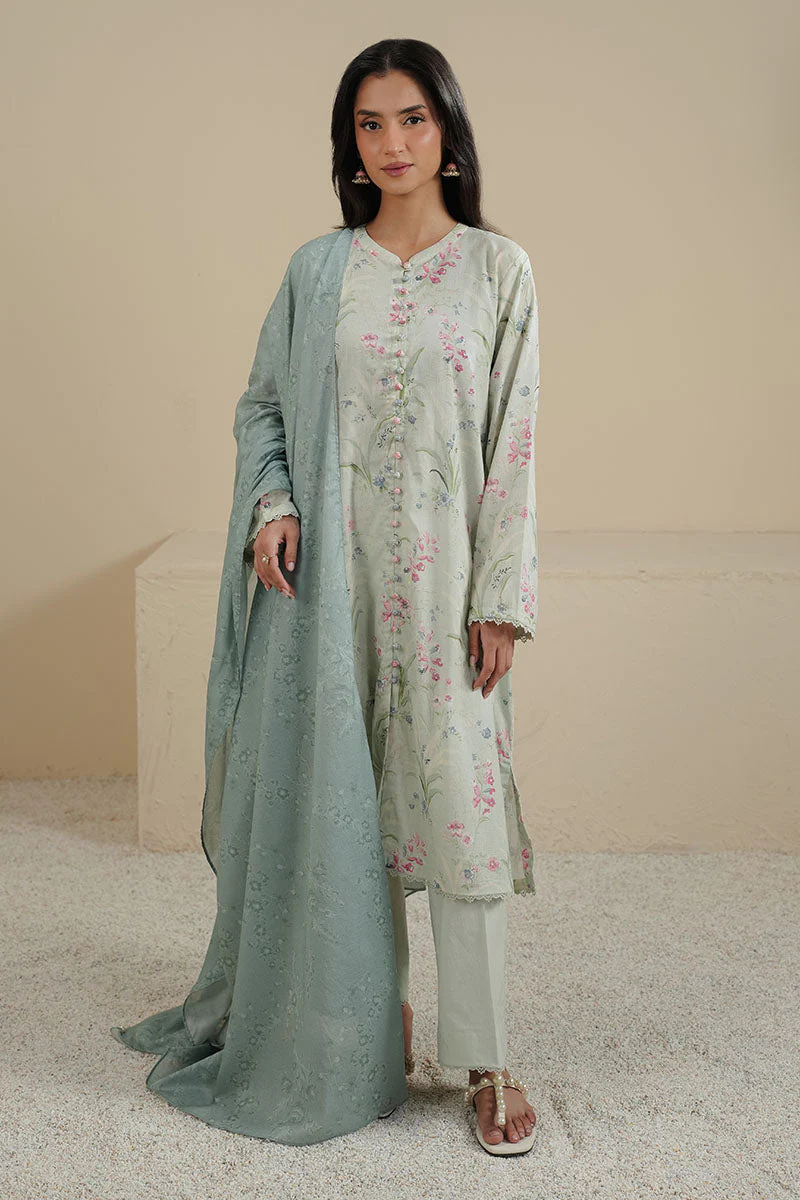 Cross Stitch Floral Glint Daily Khaddar Linen Collection 2025