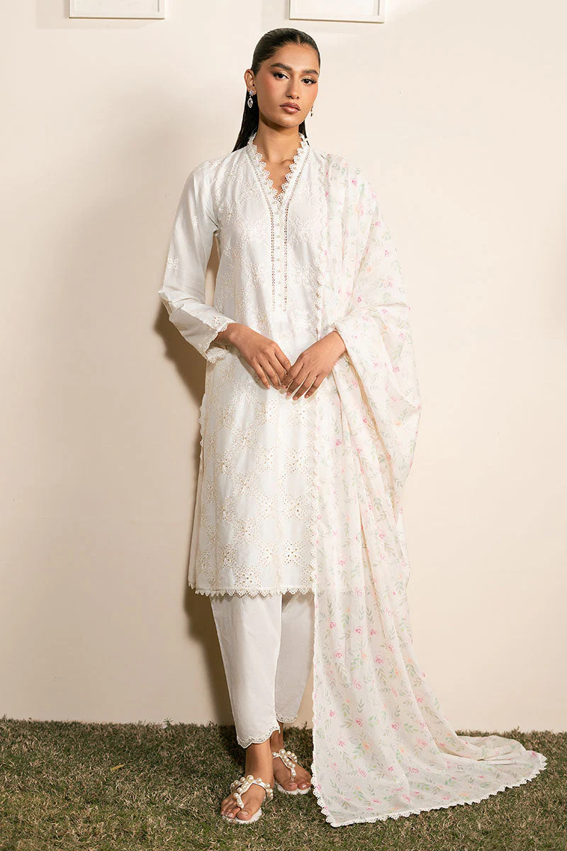 Cross Stitch Ivory Glint Emb Lawn Mahiri 2025
