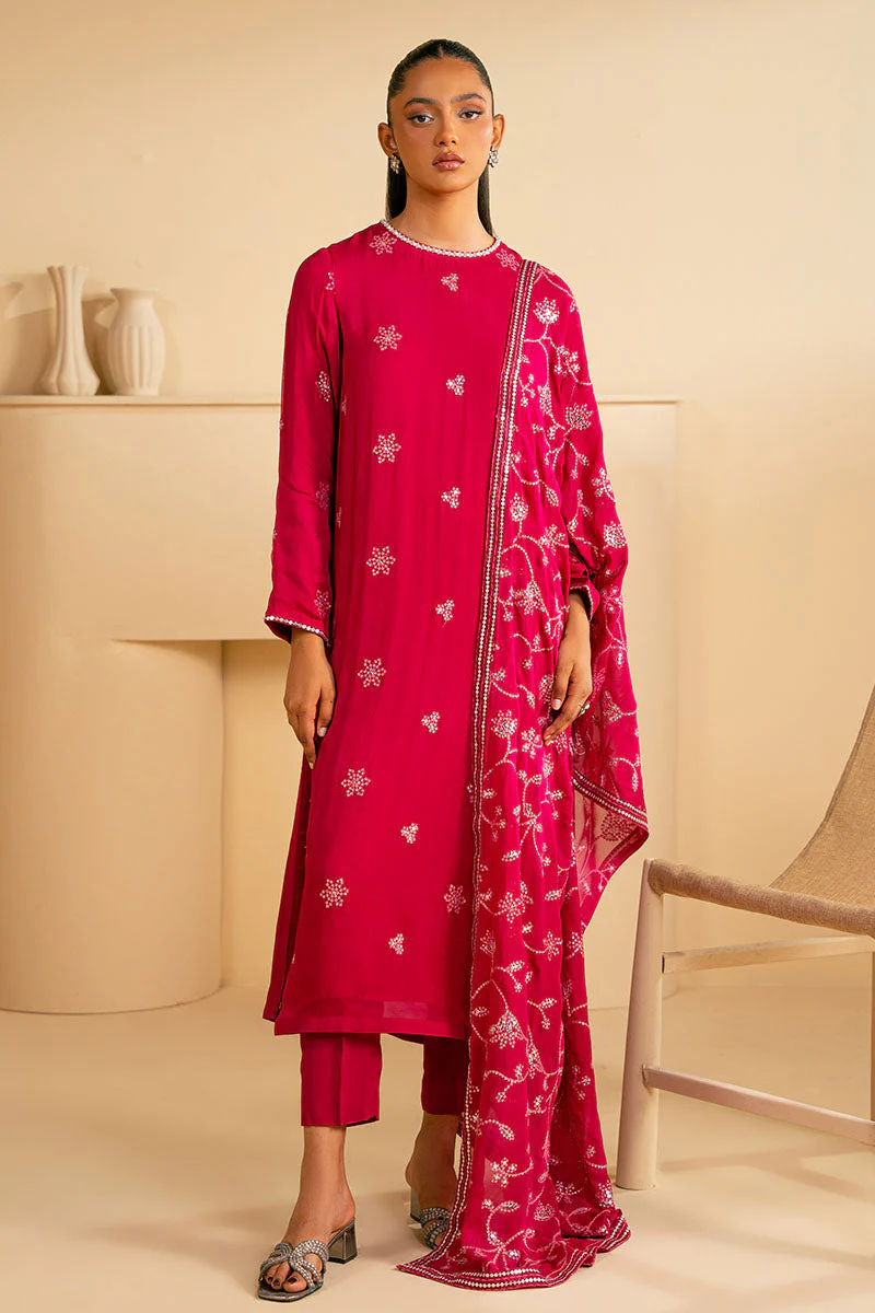 Cross Stitch Magenta Bloom Luxury Pret 2025