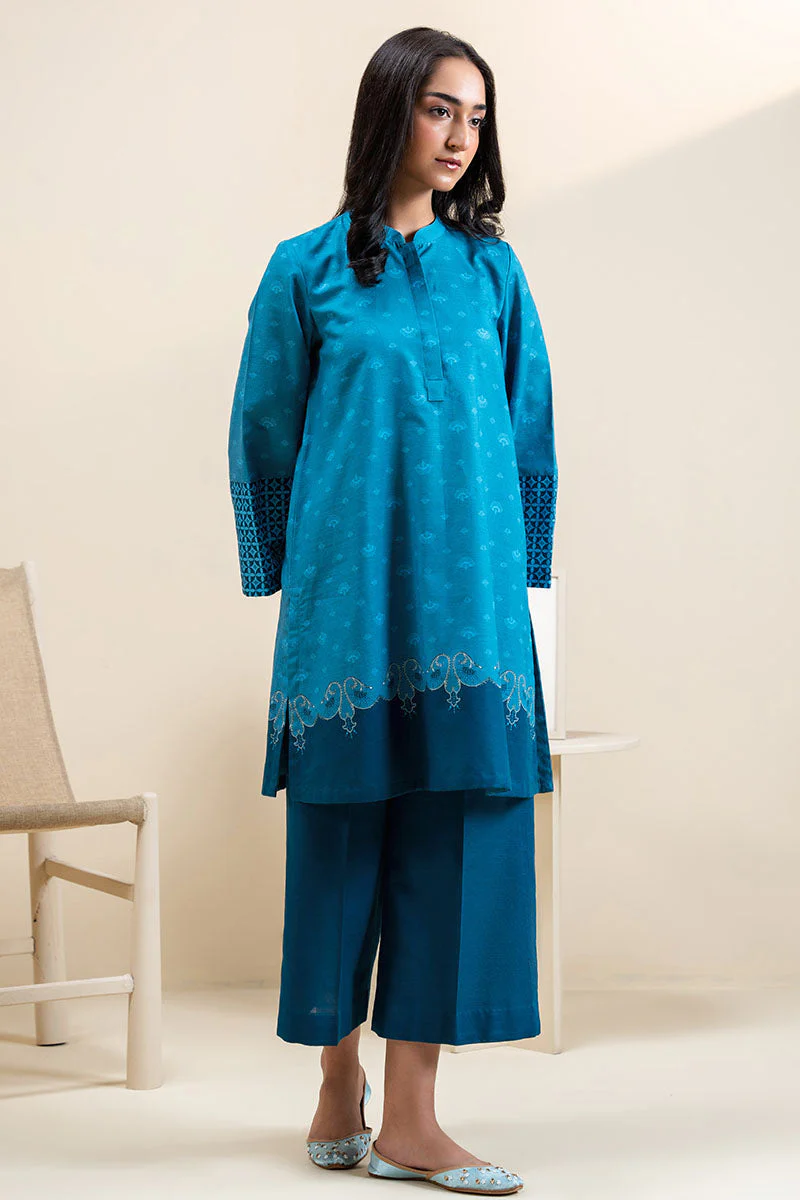 Cross Stitch Midnight Frost Daily Khaddar Linen Collection 2025