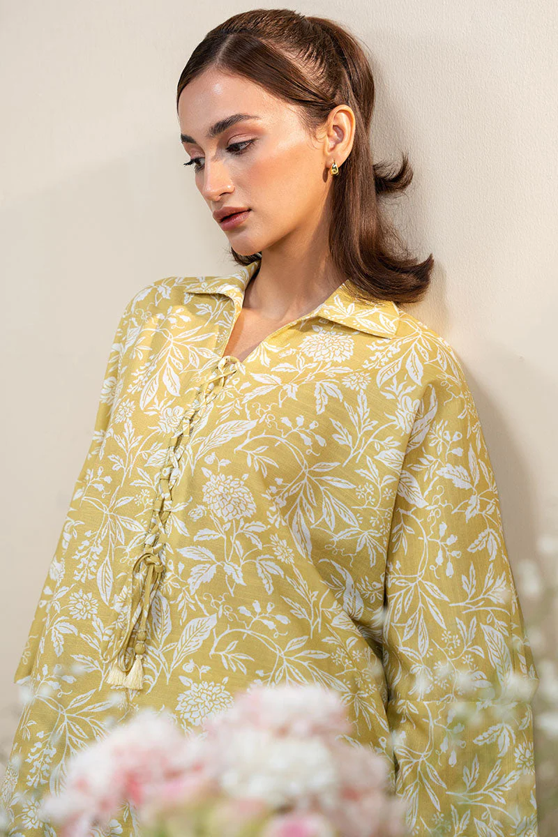 Cross Stitch Ochre Charm Daily Khaddar Linen Collection 2025 - Image 2