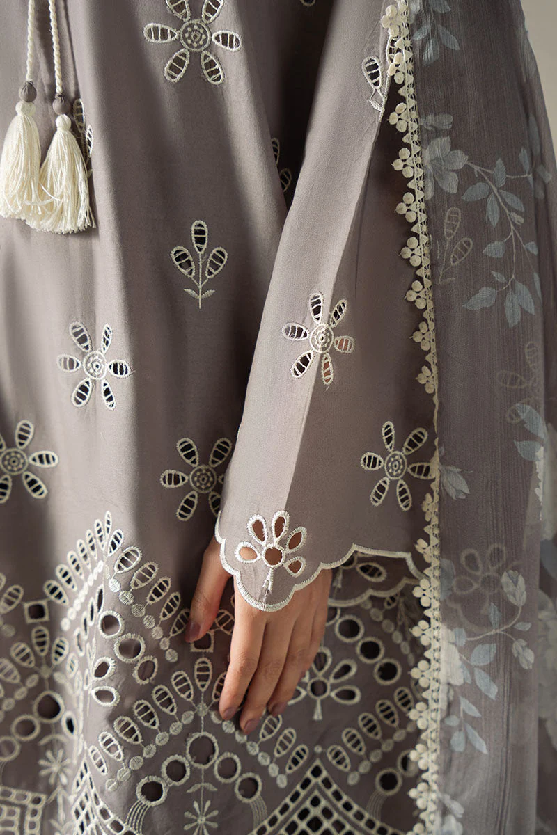Cross Stitch Whisper Ash Chikankari Lawn 2025 - Image 2