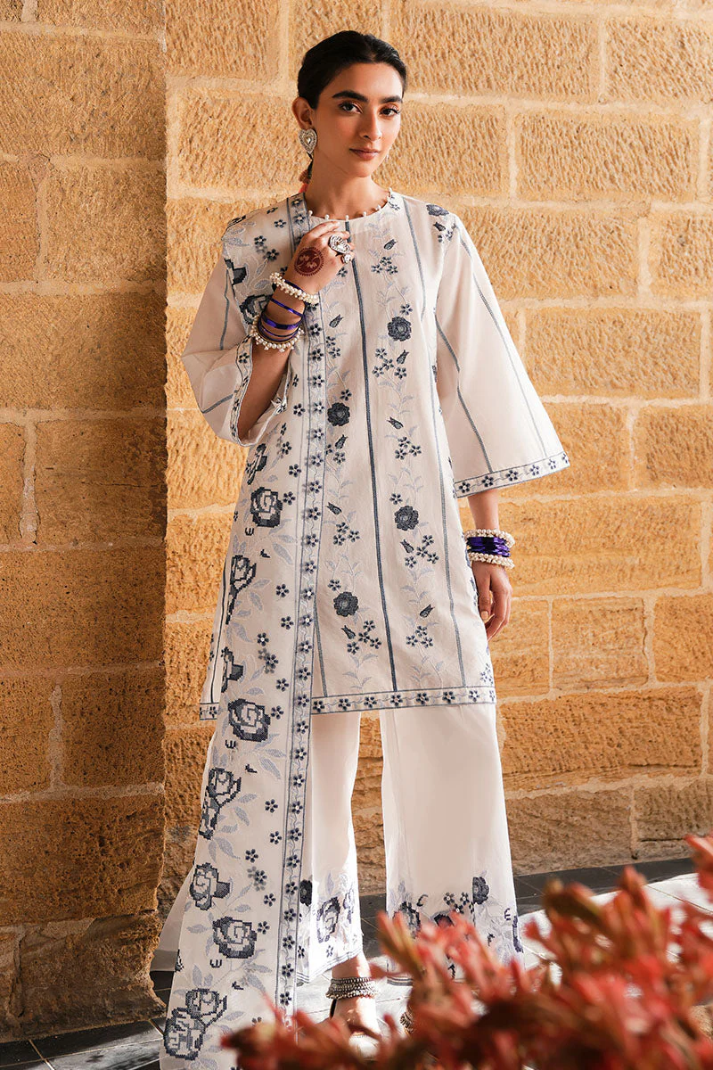 Cross Stitch White Smoke Eid Lawn Collection 2025