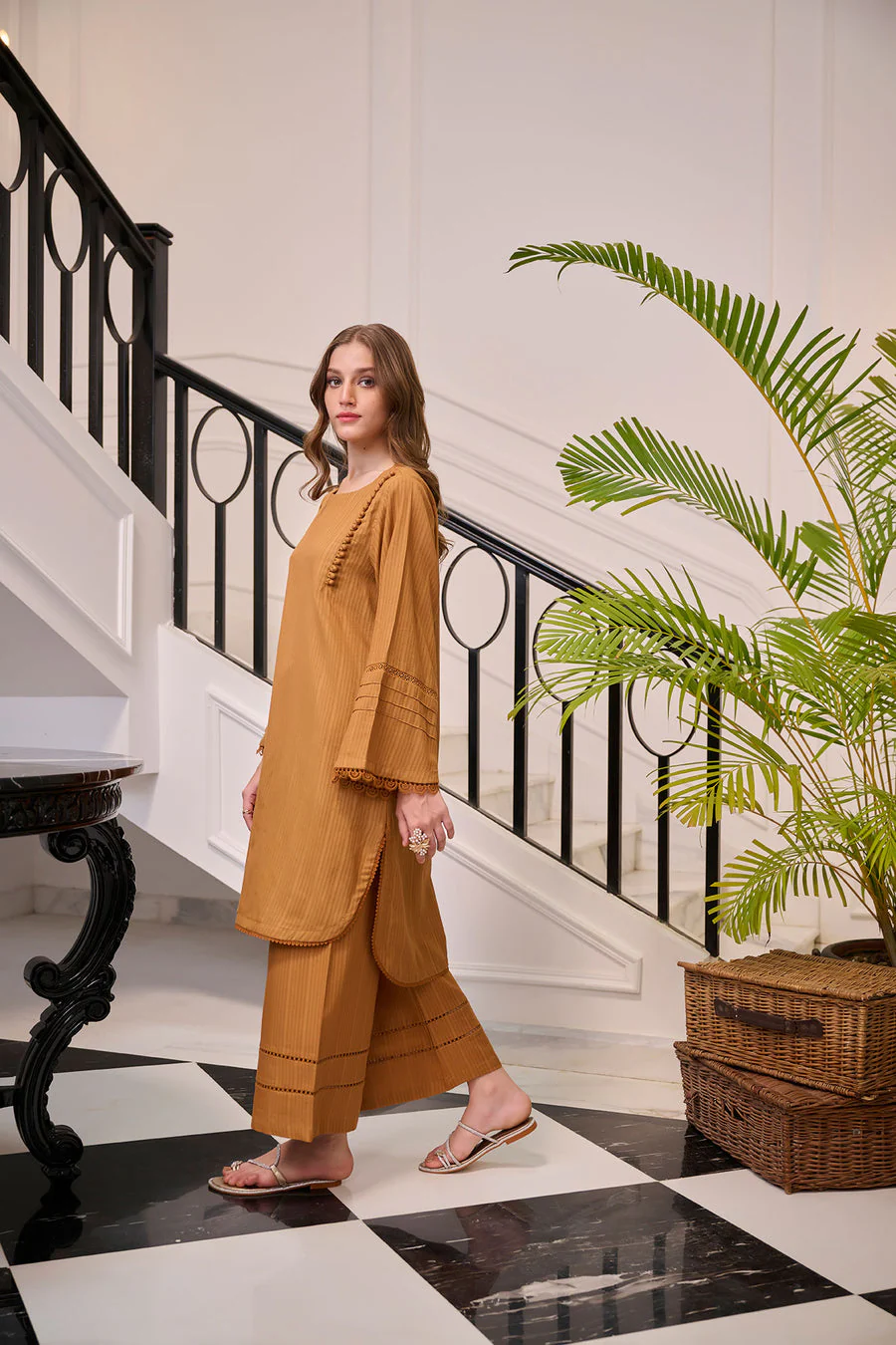 Dhanak DC-2256 Mustard Winter Solids Co-ords 2024 - Image 2
