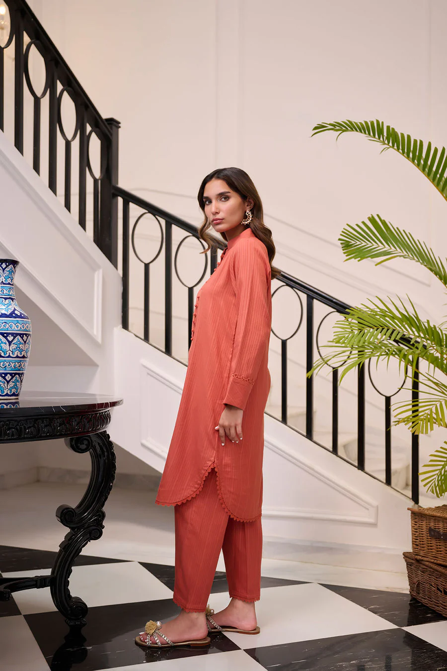 Dhanak DC-2258 Rust Winter Solids Co-ords 2024 - Image 2