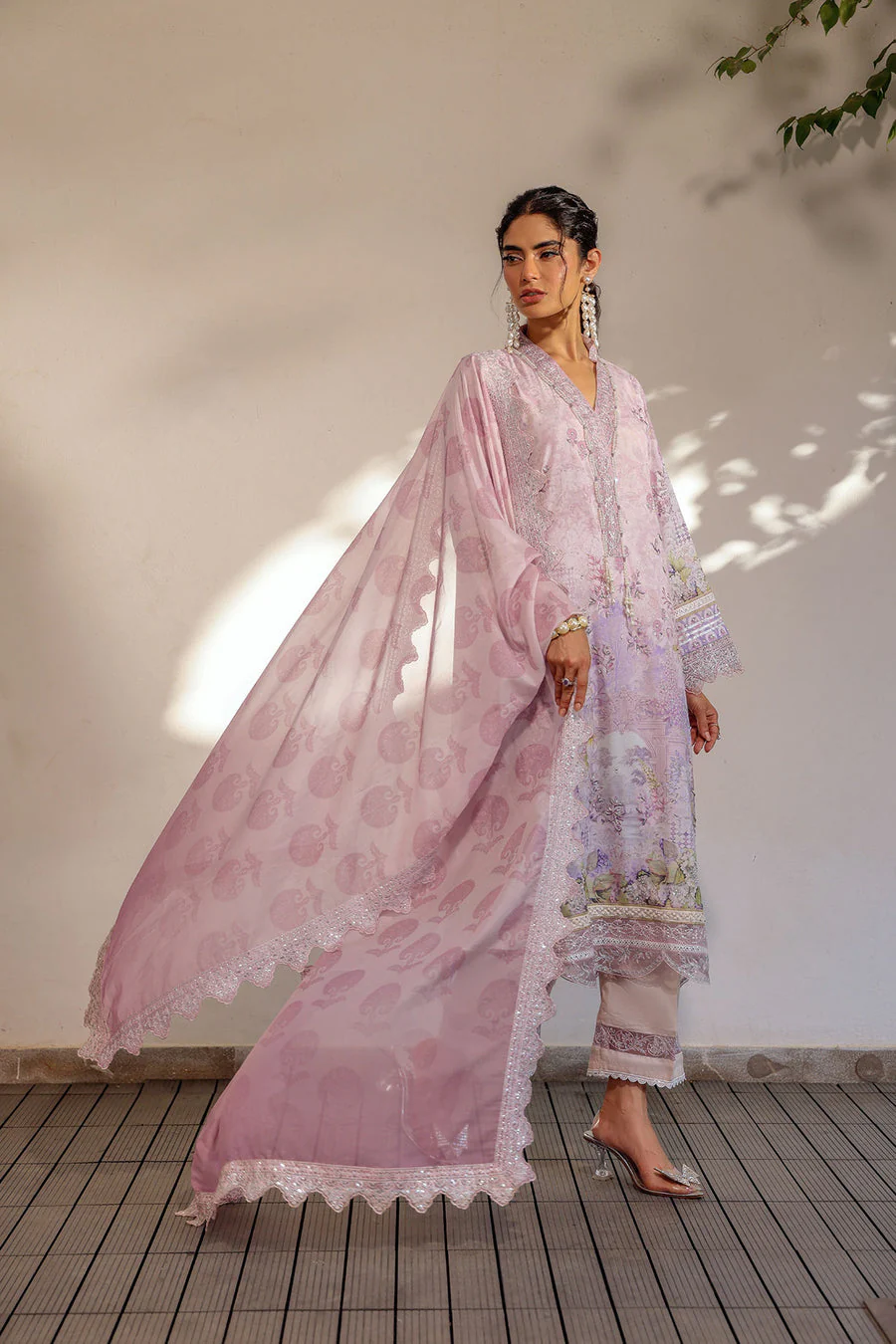 Dhanak SS24DA-2512 Light Purple Silk Tunic Vol-II 2024 - Image 2