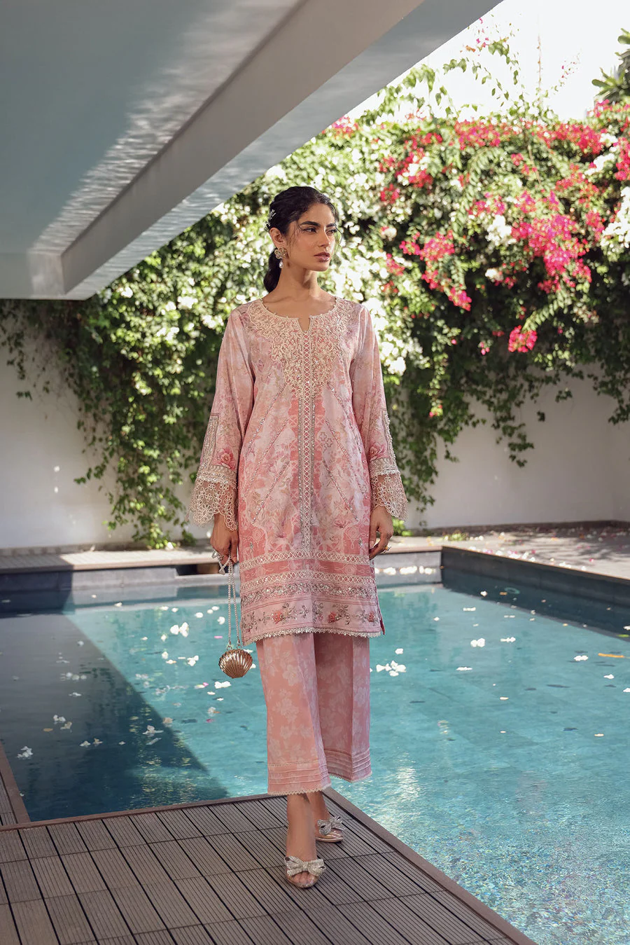 Dhanak SS24DA-2515 Light Pink Silk Tunic Vol-II 2024