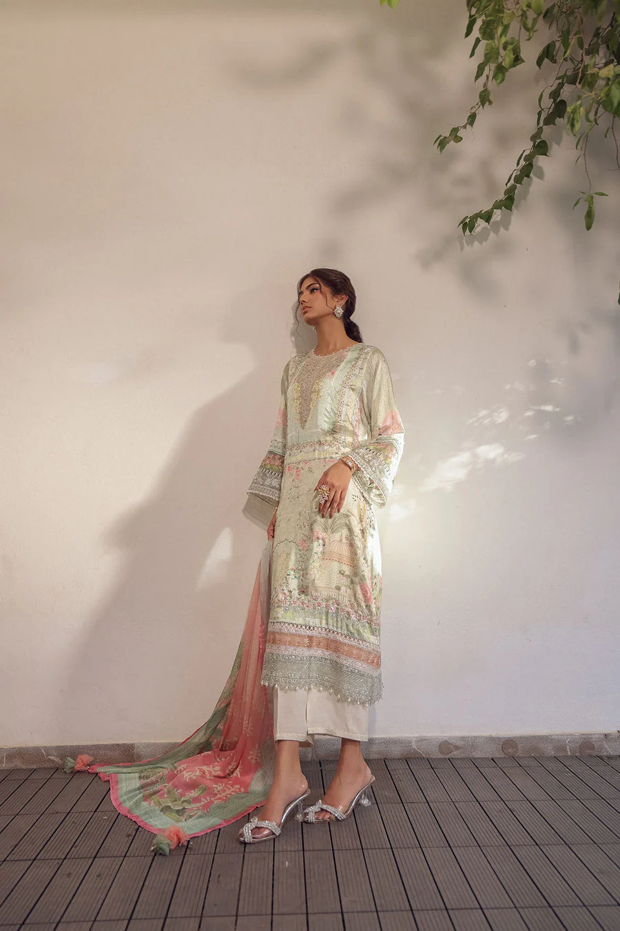 Dhanak SS24DA-2517 Light Green Silk Tunic Vol-II 2024 - Image 2