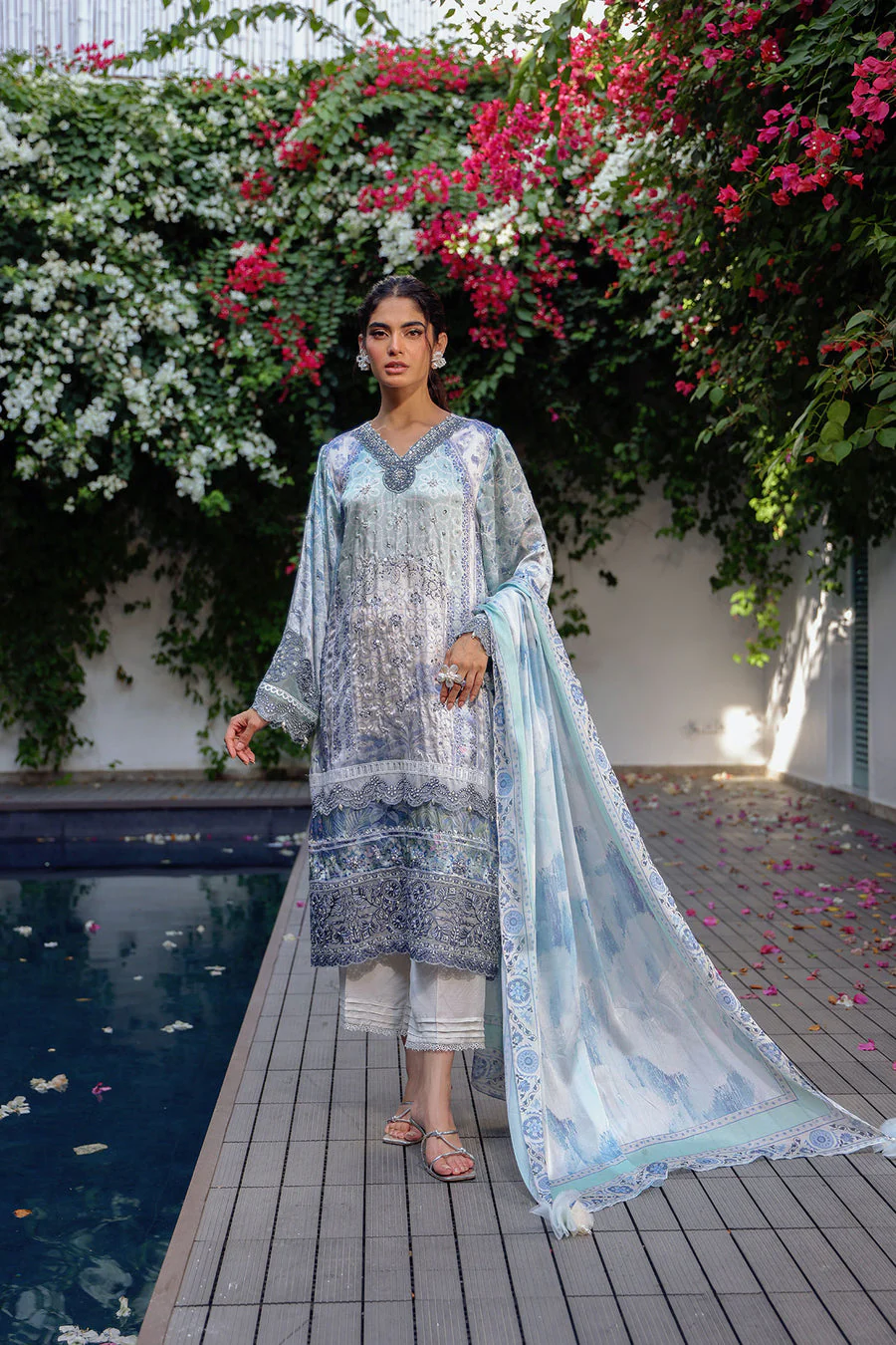 Dhanak SS24DA-2518 Sky Blue Silk Tunic Vol-II 2024 - Image 2