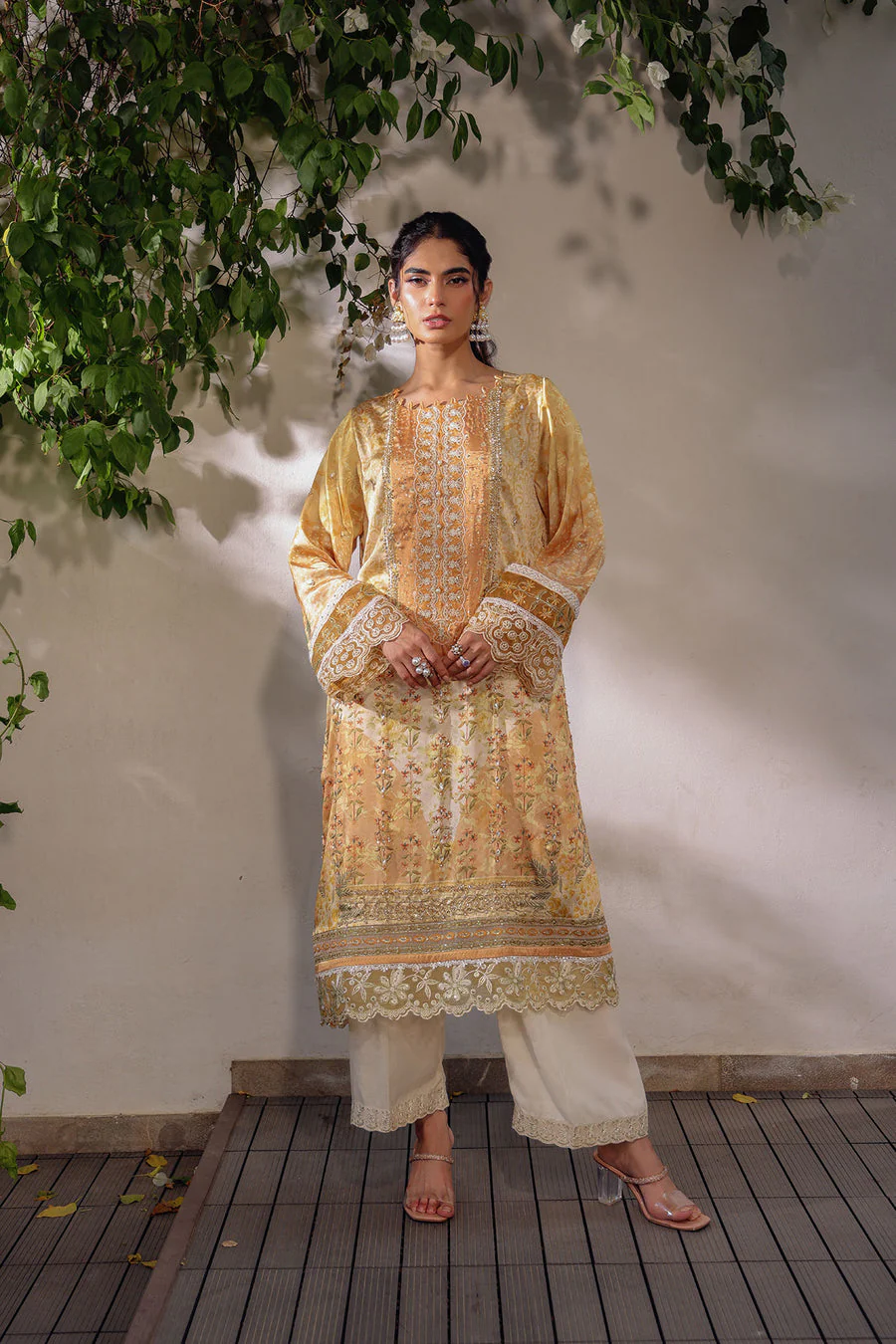 Dhanak SS24DA-2519 Mustard Silk Tunic Vol-II 2024