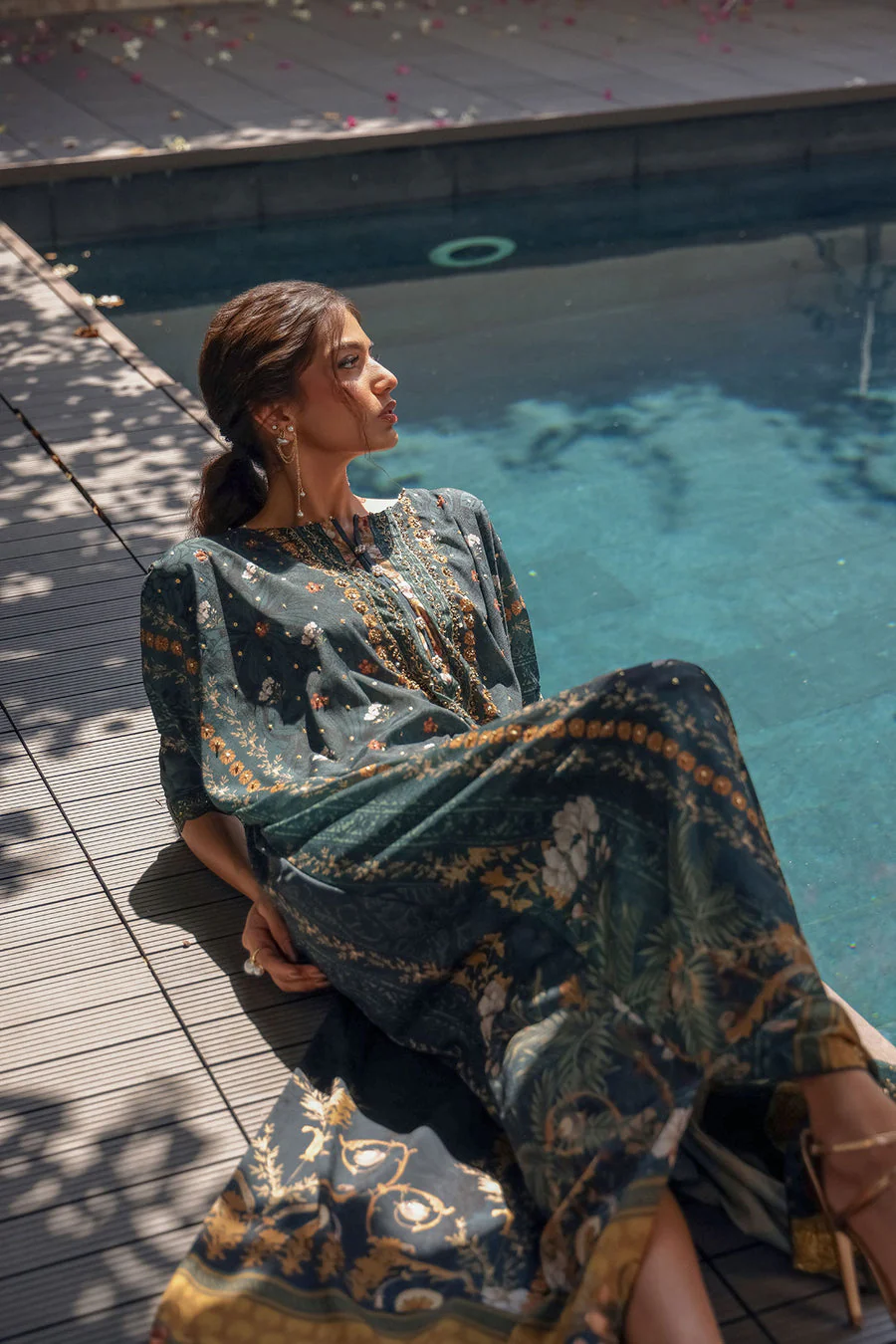 Dhanak SS24DA-2520 Dark Green Silk Tunic Vol-II 2024 - Image 2