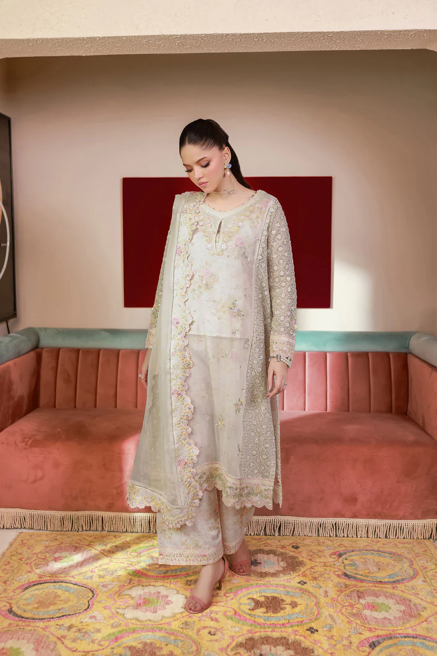 Dhanak SS25DA-2711 Off White Chiffon Pret Vol-ll 2025 - Image 2