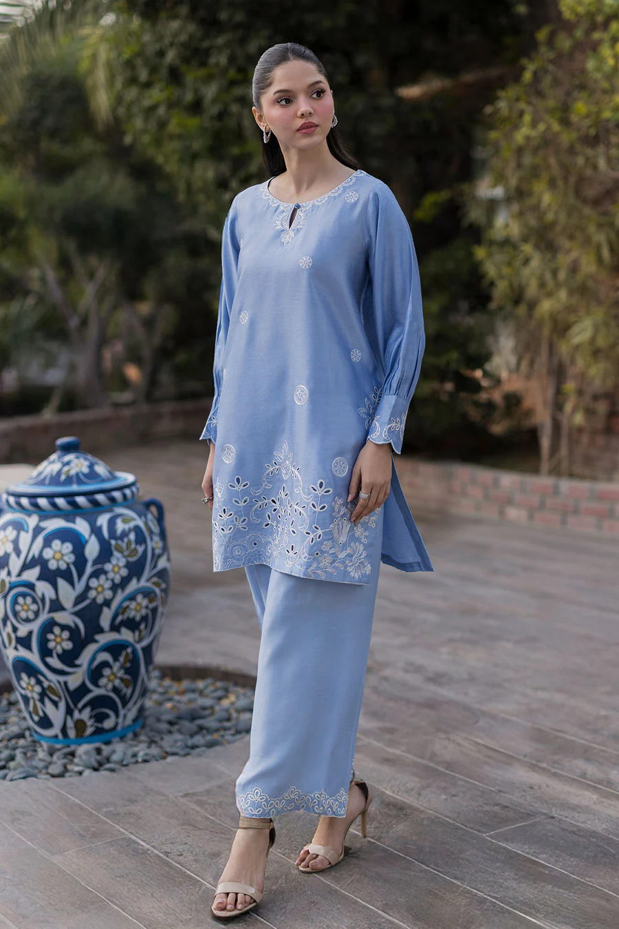 Dhanak SS25DA-2767   SKY BLUE Signature Eid Pret 2026 - Image 2
