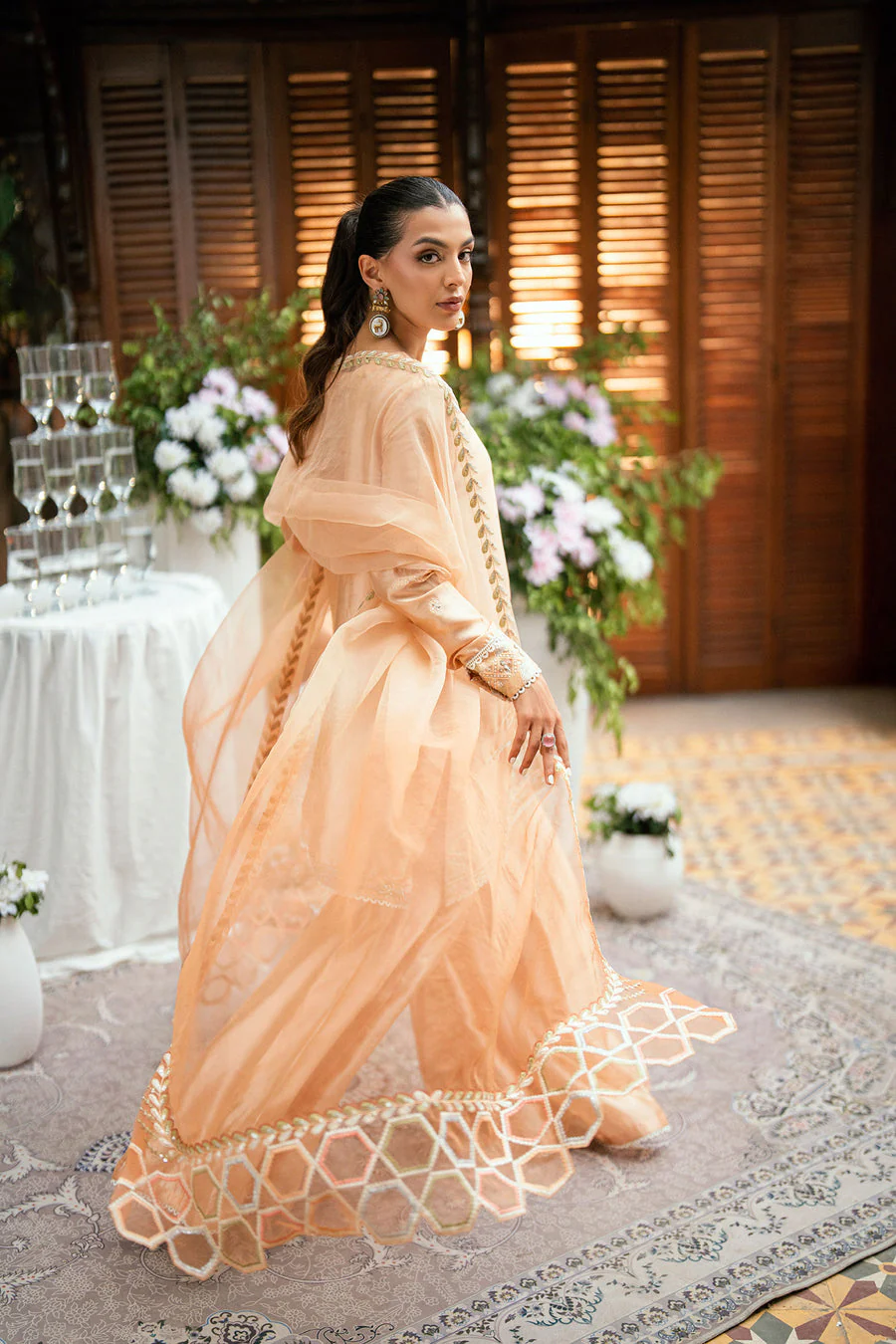 Dhanak SS25DL-0330 Peach Luxury Pret Vol-ll 2025 - Image 2