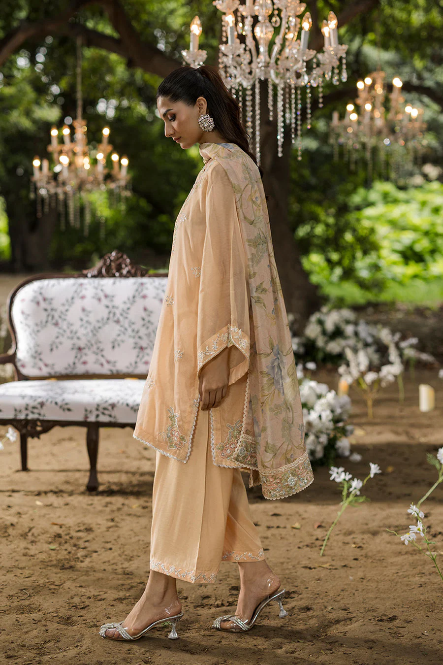 Dhanak SS25DU-3207 PEACH  Jardin Festive Collection 2026 - Image 2