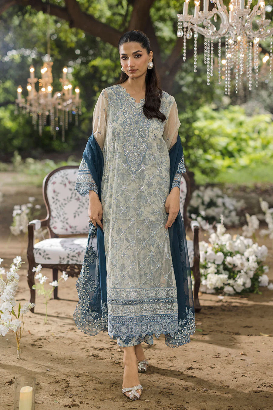 Dhanak SS25DU-3213 GREY Jardin Festive Collection 2026