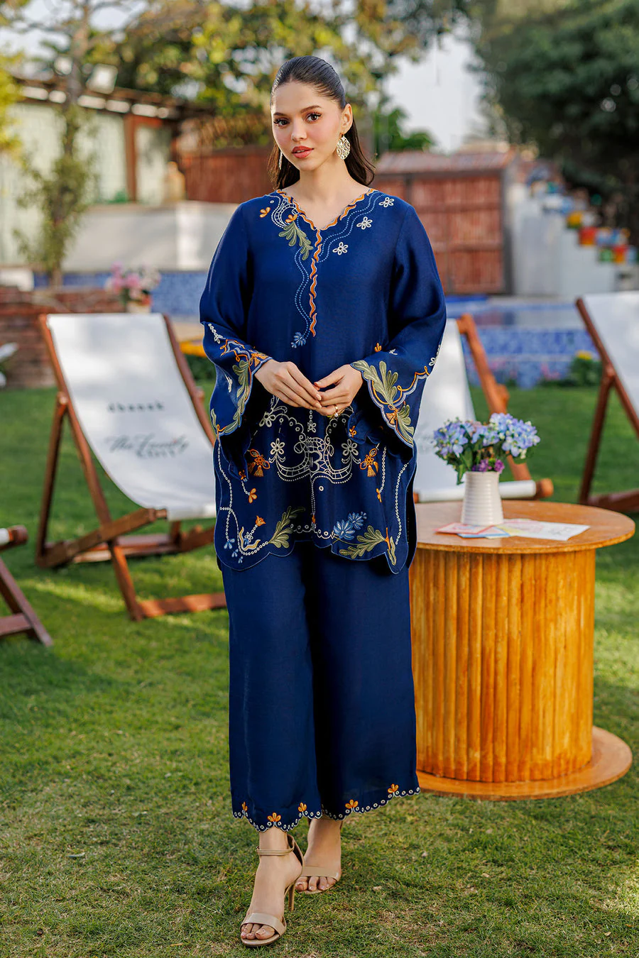 Dhanak SS26DA-2907 ROYAL BLUE 2PCS EMBROIDERED KURTA WITH TROUSER Mommy & Me Vol 2 2026