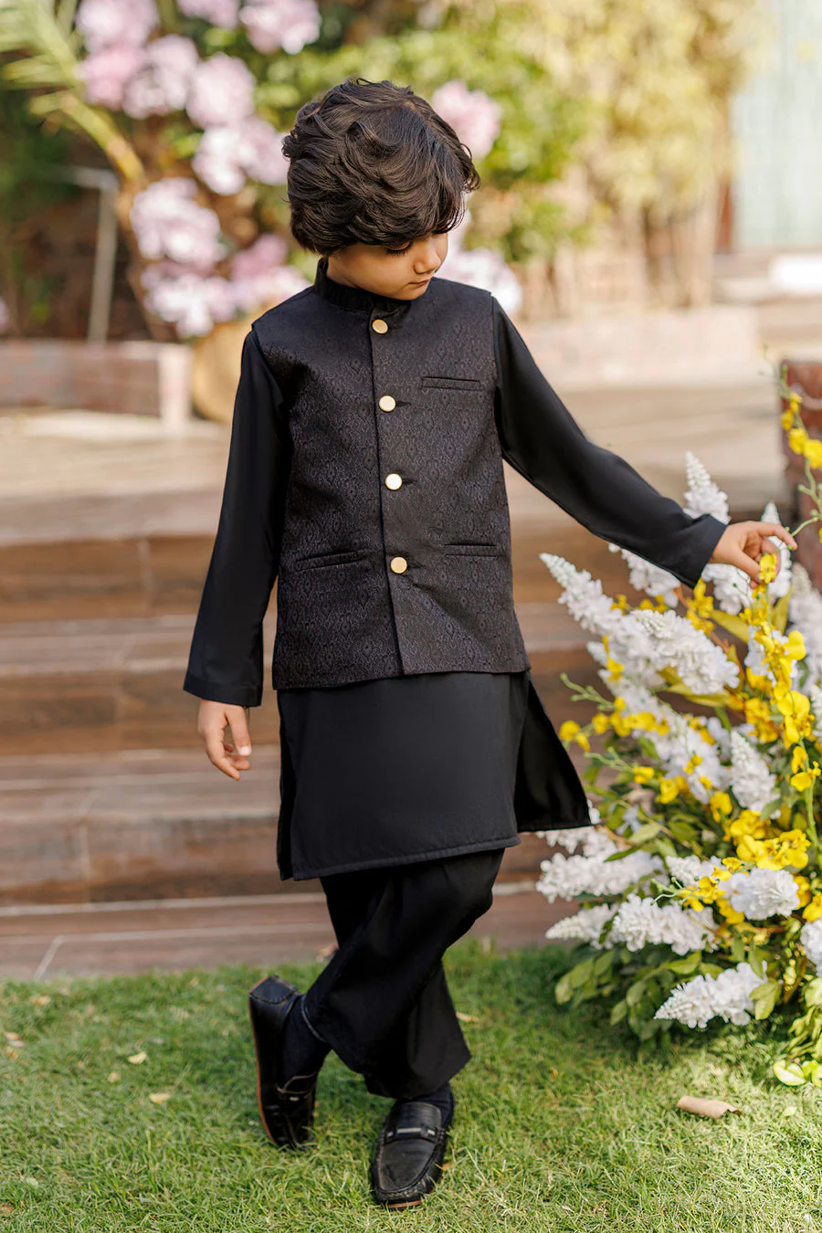 Dhanak SS26DK-0228 - BLACK  -  KURTA ,PAJAMA WAIST COAT - 3PCS Mommy & Me Vol 2 2026