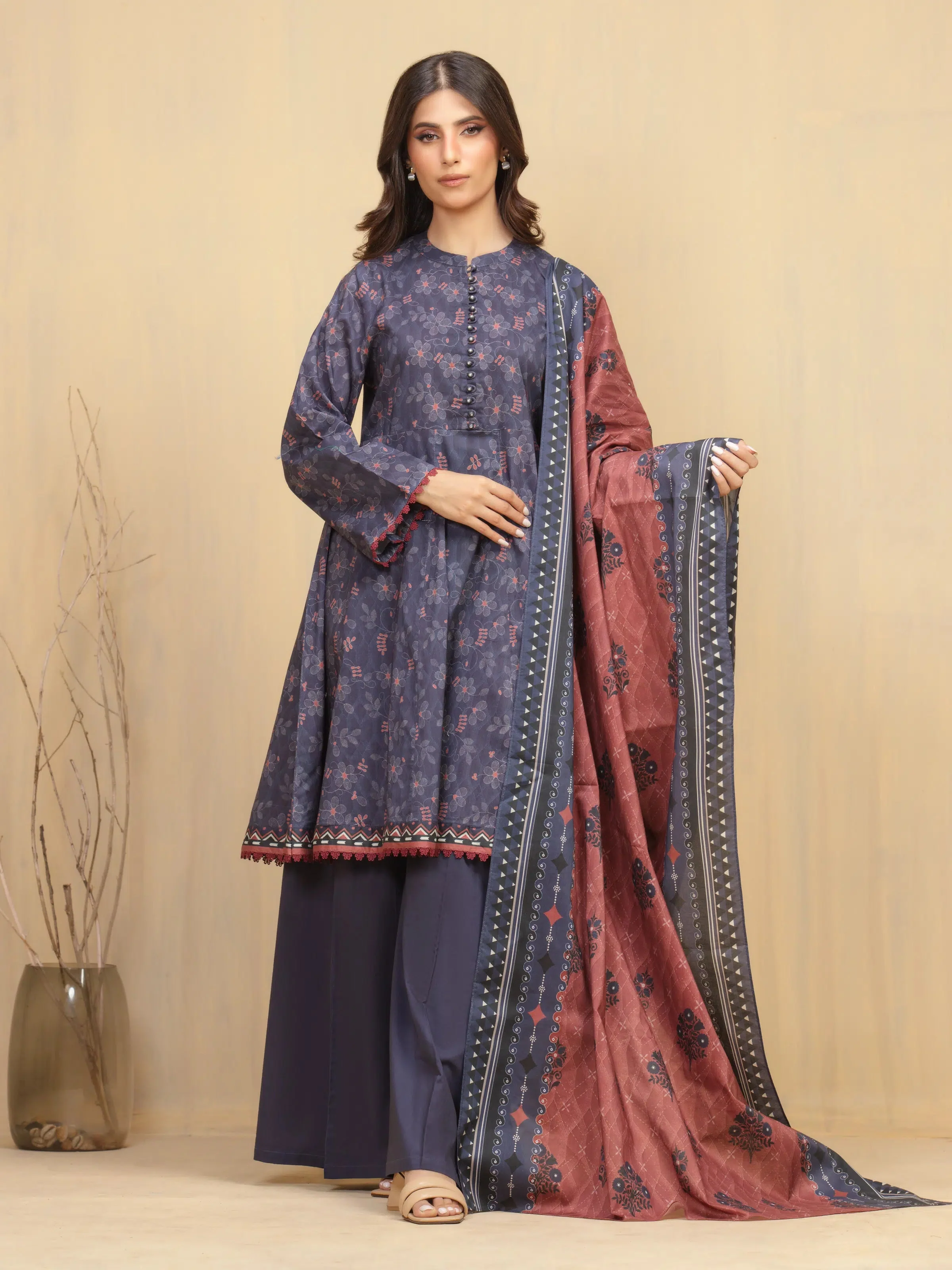 Edenrobe  EWU5A3-36007-3P Winter Collection 2025