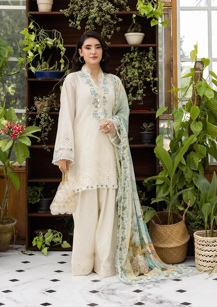 Elaf Premium EEC-1B Pearlista Chikankari With Chiffon 2025