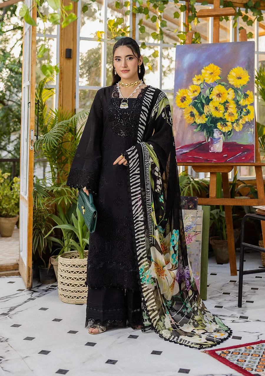 Elaf Premium EEC-2A Queen Of Dusk E Craft Chikankari With Chiffon 2025