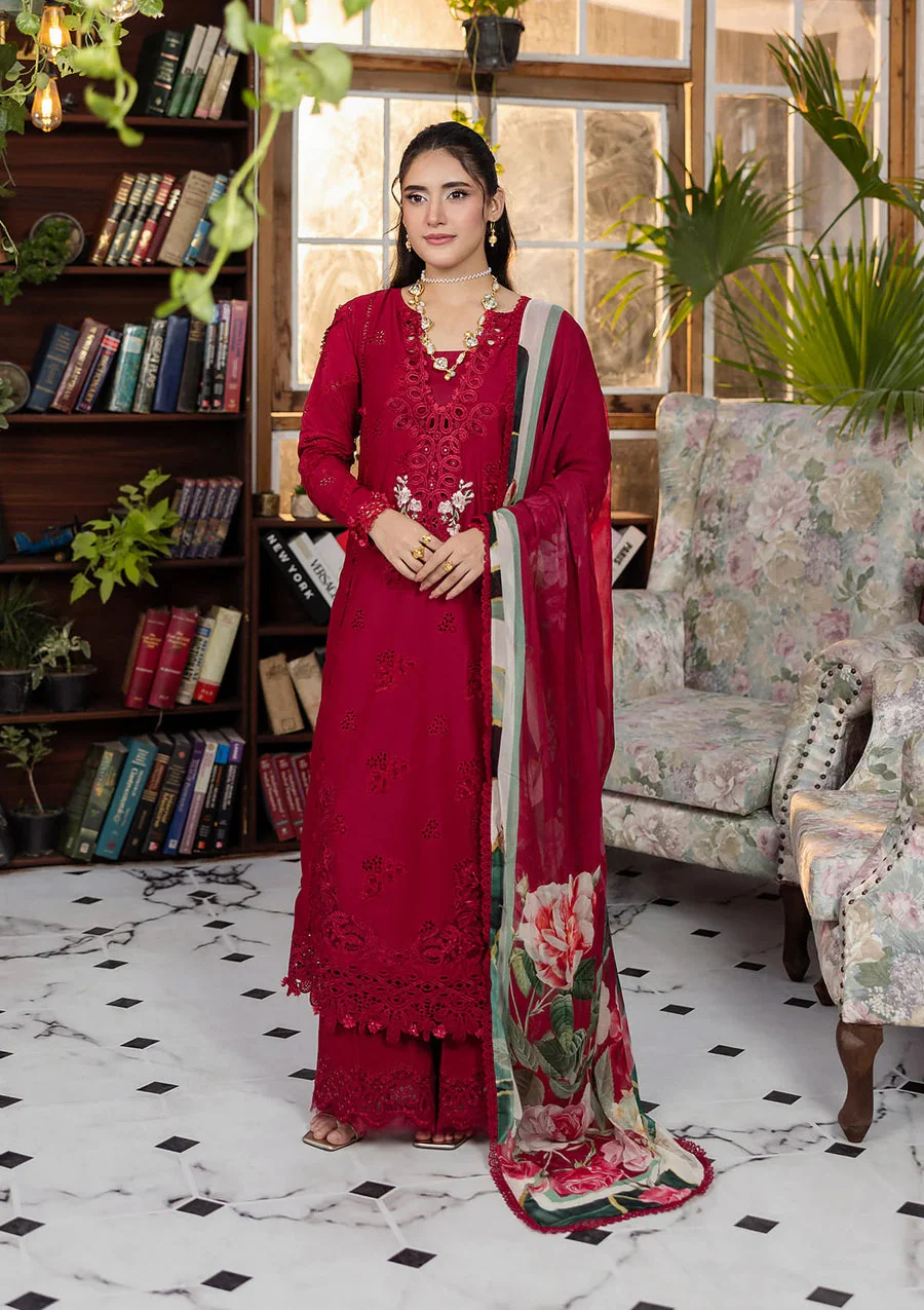 Elaf Premium EEC-4A Rubelet E Craft Chikankari With Chiffon 2025