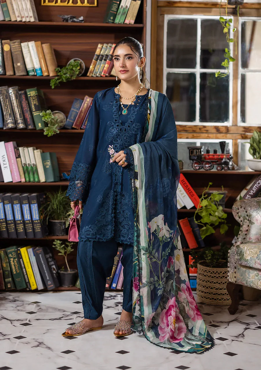 Elaf Premium EEC-4B Serenaire Chikankari With Chiffon 2025